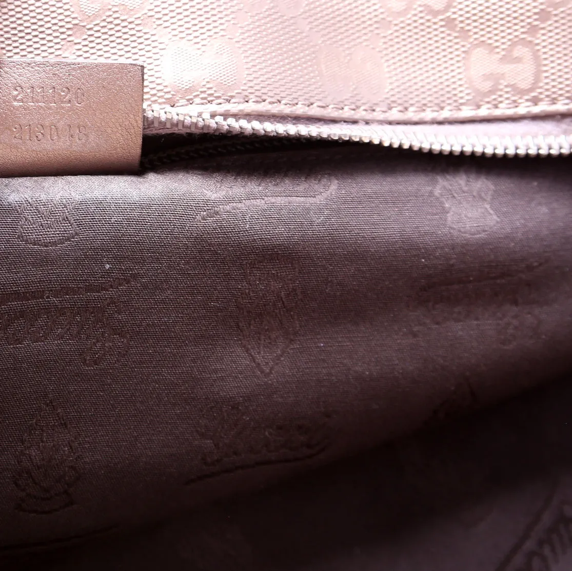 211137 GG Imprime Medium Zip Tote Bronze