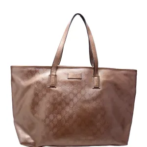 211137 GG Imprime Medium Zip Tote Bronze
