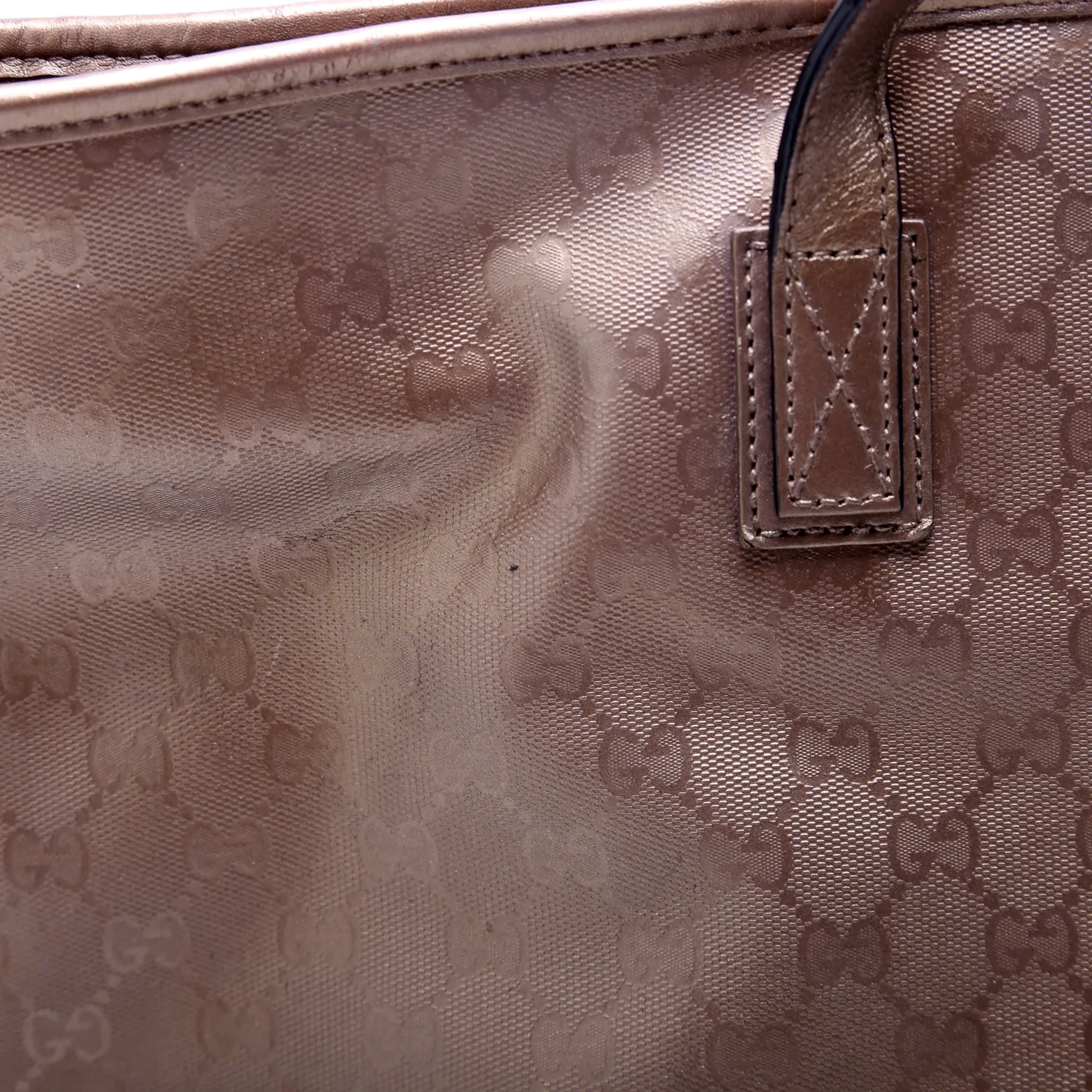 211137 GG Imprime Medium Zip Tote Bronze