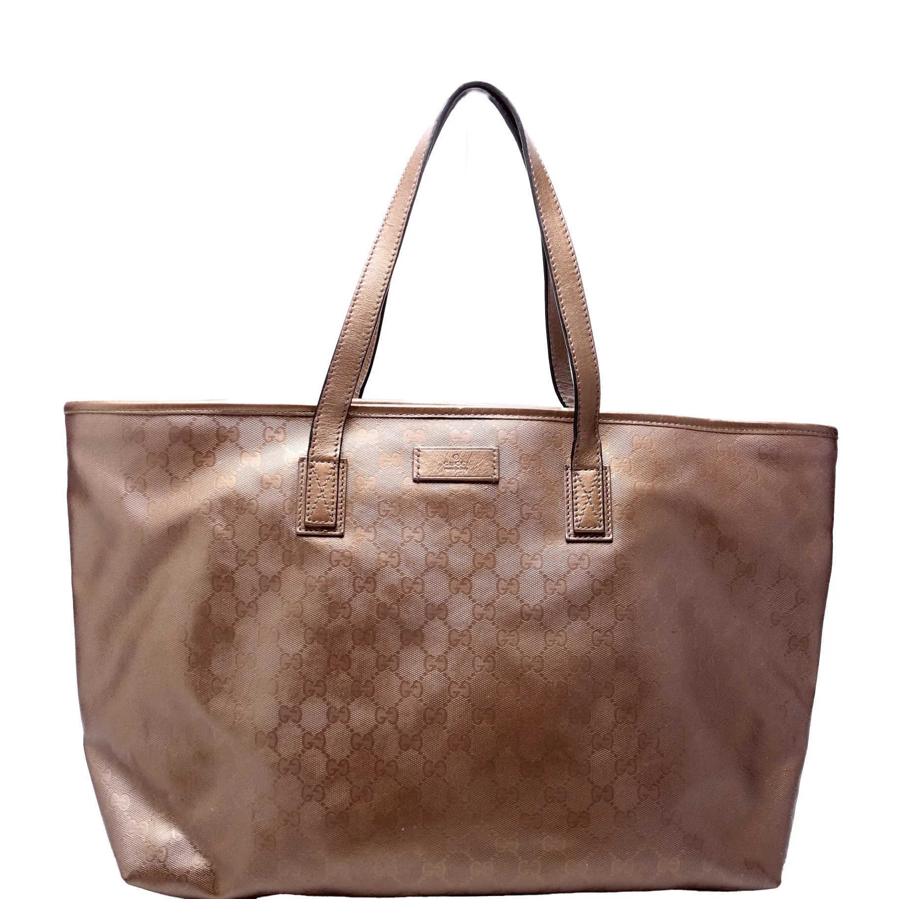 211137 GG Imprime Medium Zip Tote Bronze