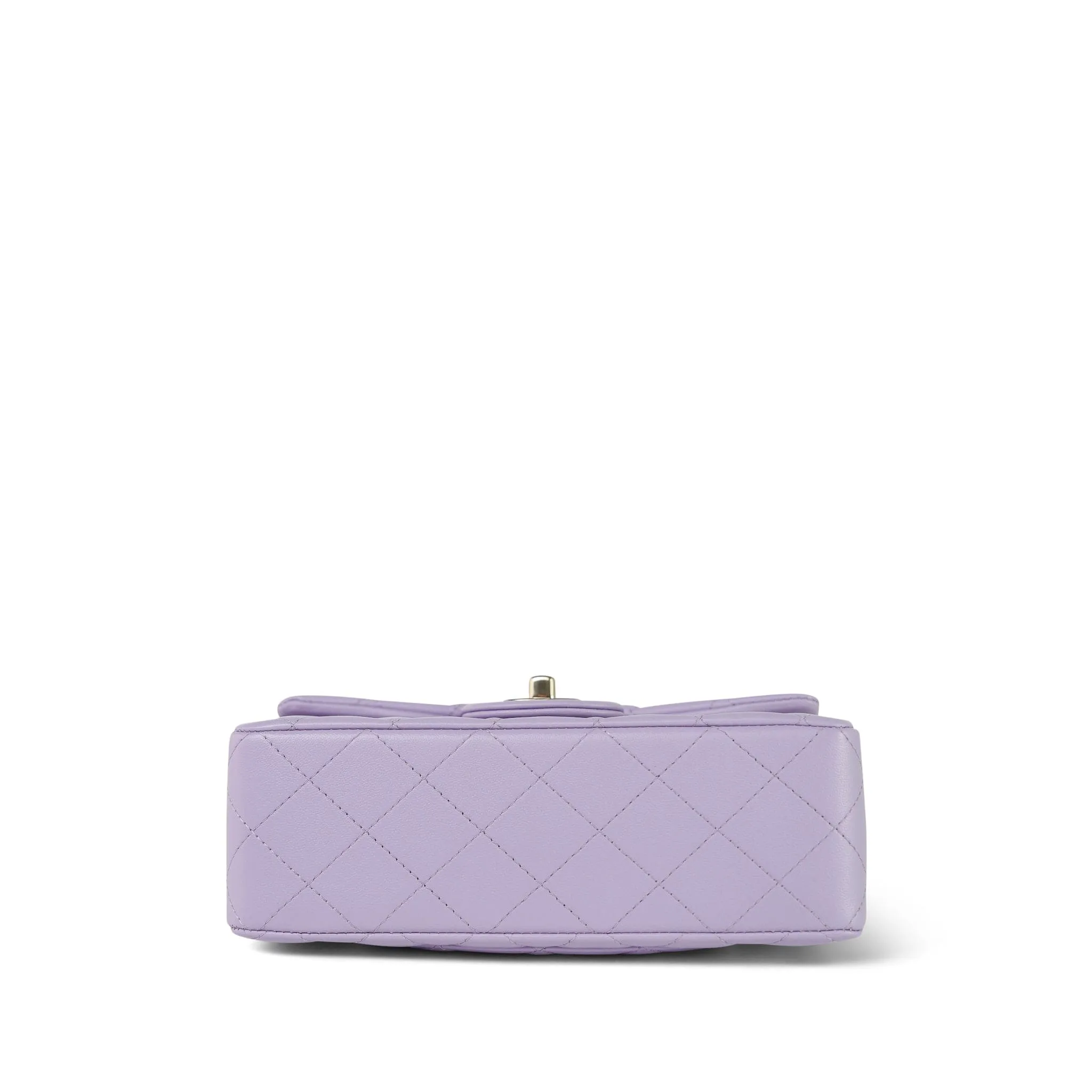 24P Violet/Light Purple Lambskin Quilted Mini Top Handle Light Gold Hardware