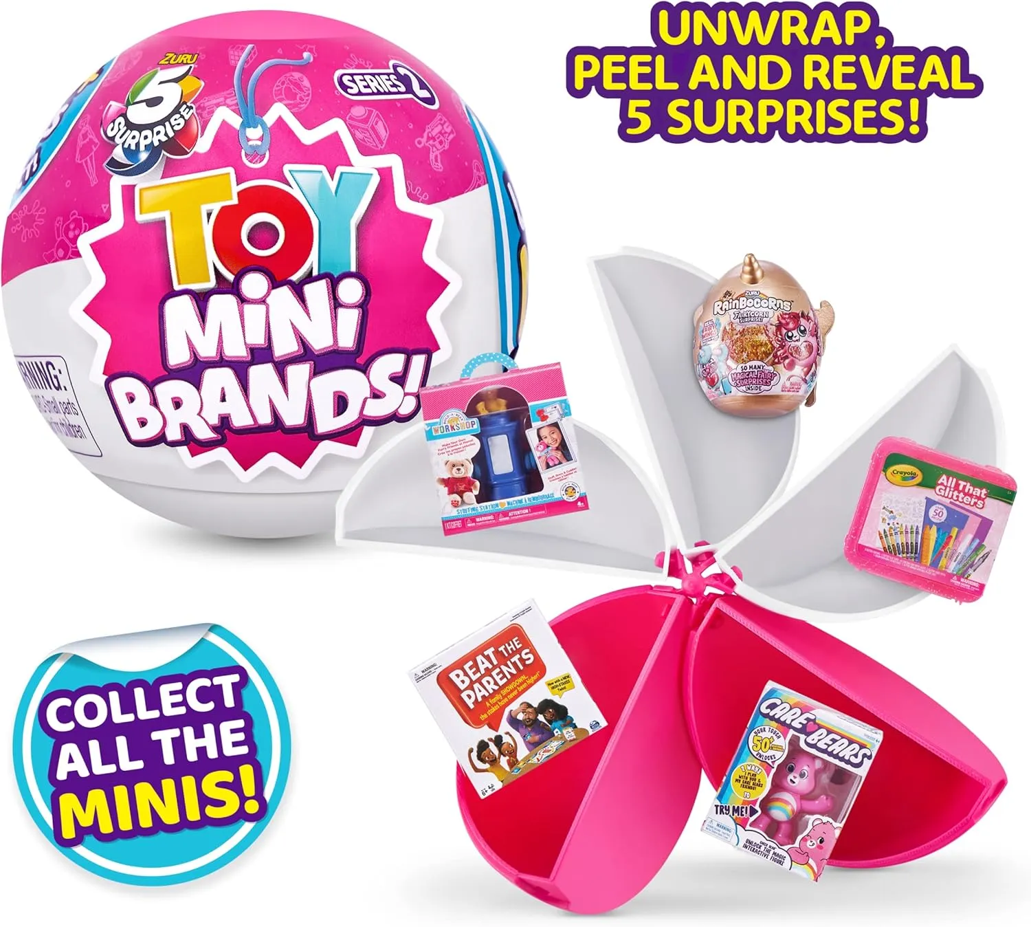 5 SURPRISE Toy Mini Brands Series 2 by ZURU (Collectors Case   3 Pack Capsules) Mystery Real Miniature Brands Collectible Toys