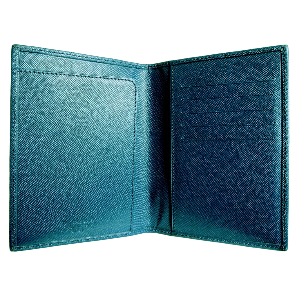 72 Smalldive Saffiano Leather Bi Colored Passport Wallet Blue