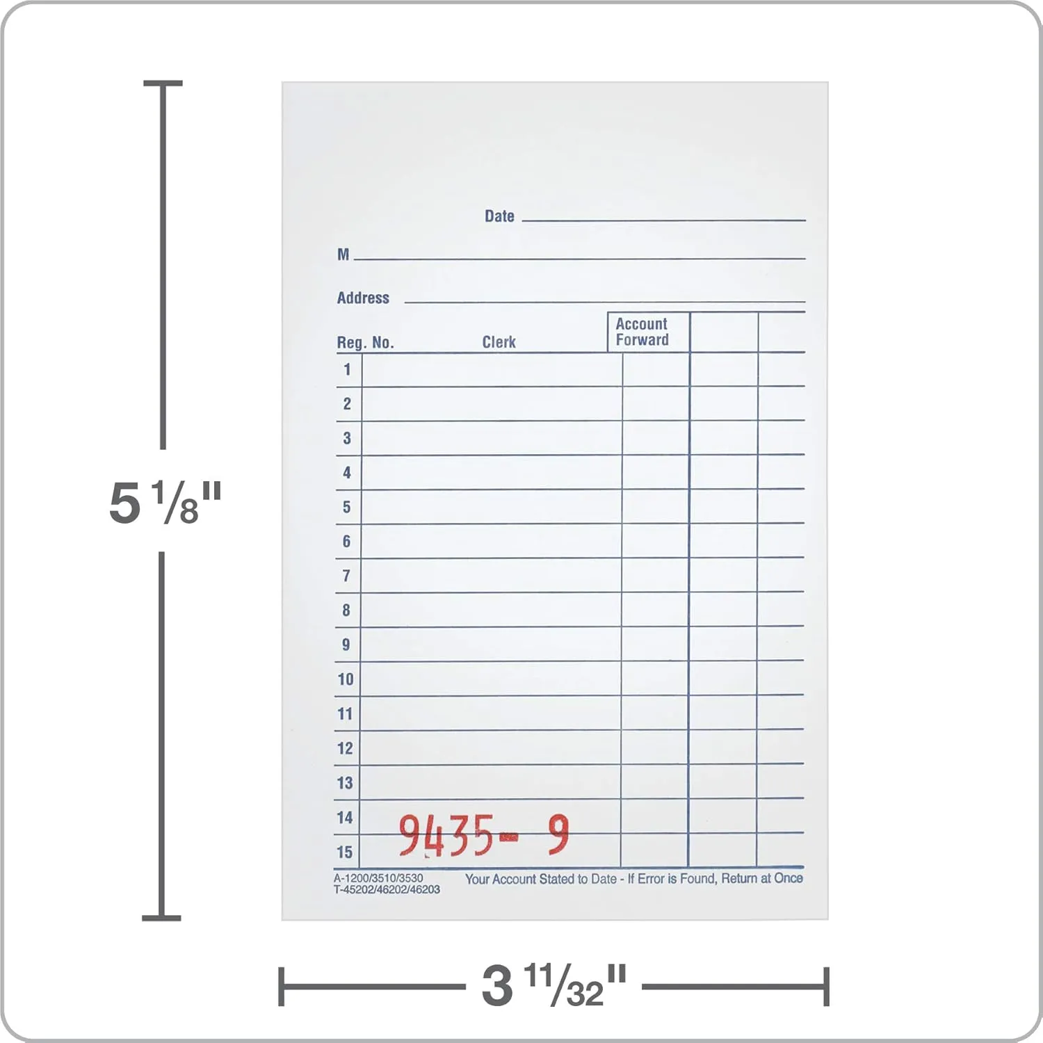 Adams General Purpose Sales Book, 2-Part, Carbonless, White/Canary, 3-11/32 x 5-5/8, 50 Sets per Book, 10 Pack (DC3510)