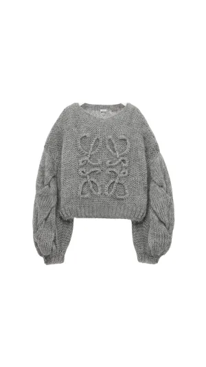 Anagram Sweater in Mohair - Grey Mlange