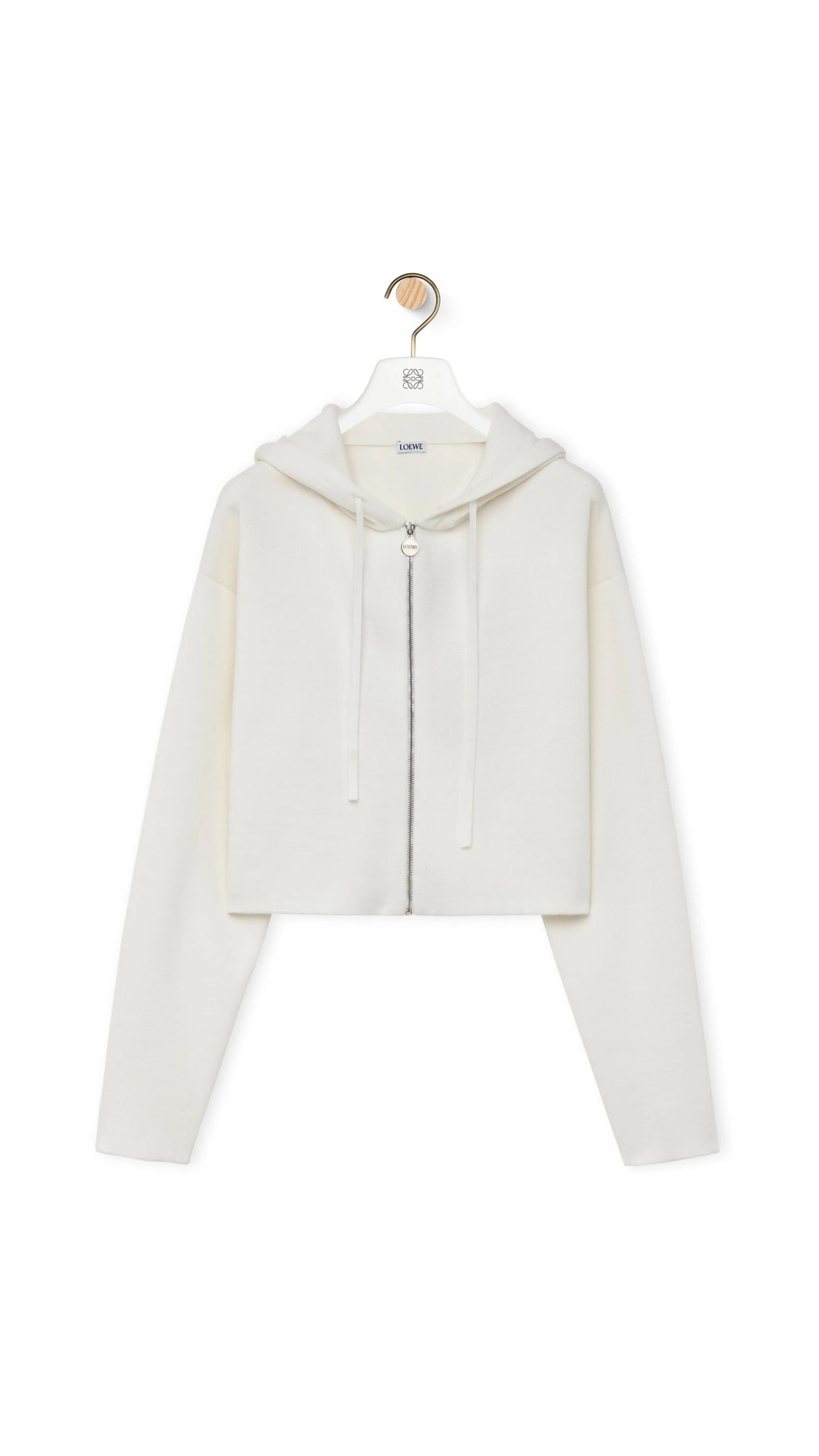 Anagram Zip-up Hoodie in Wool - White