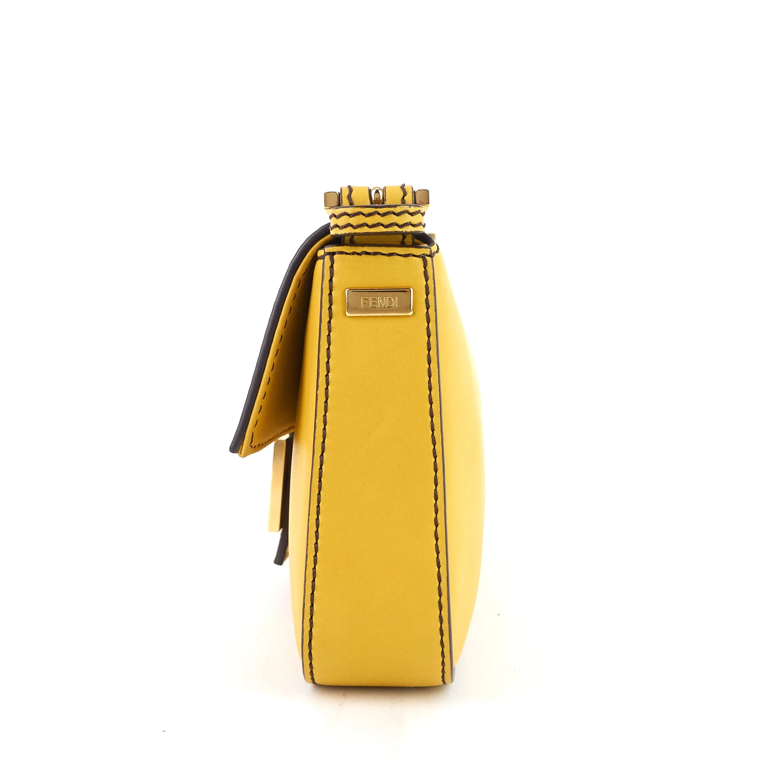Baguette Leather FF Clasp Shoulder Bag