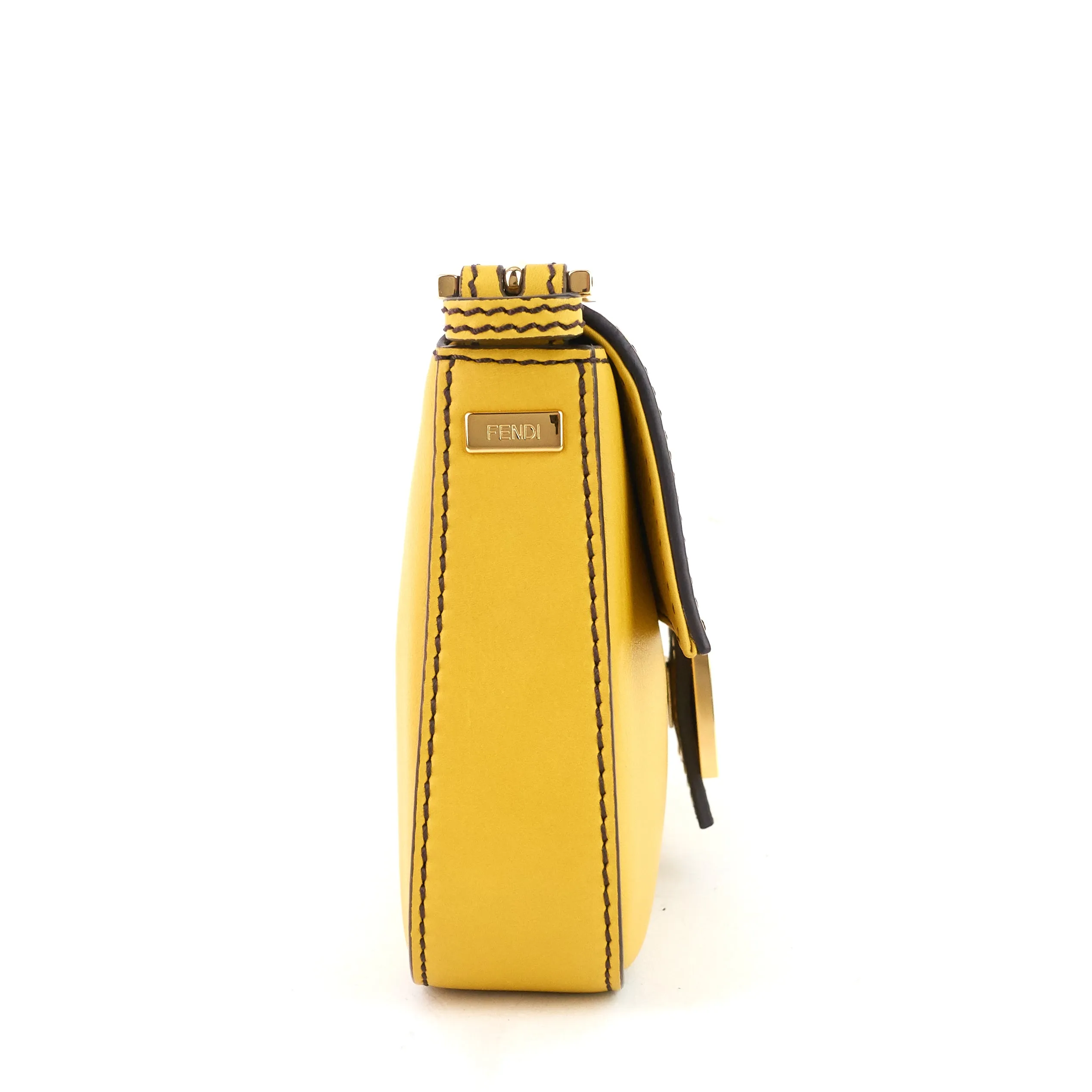 Baguette Leather FF Clasp Shoulder Bag