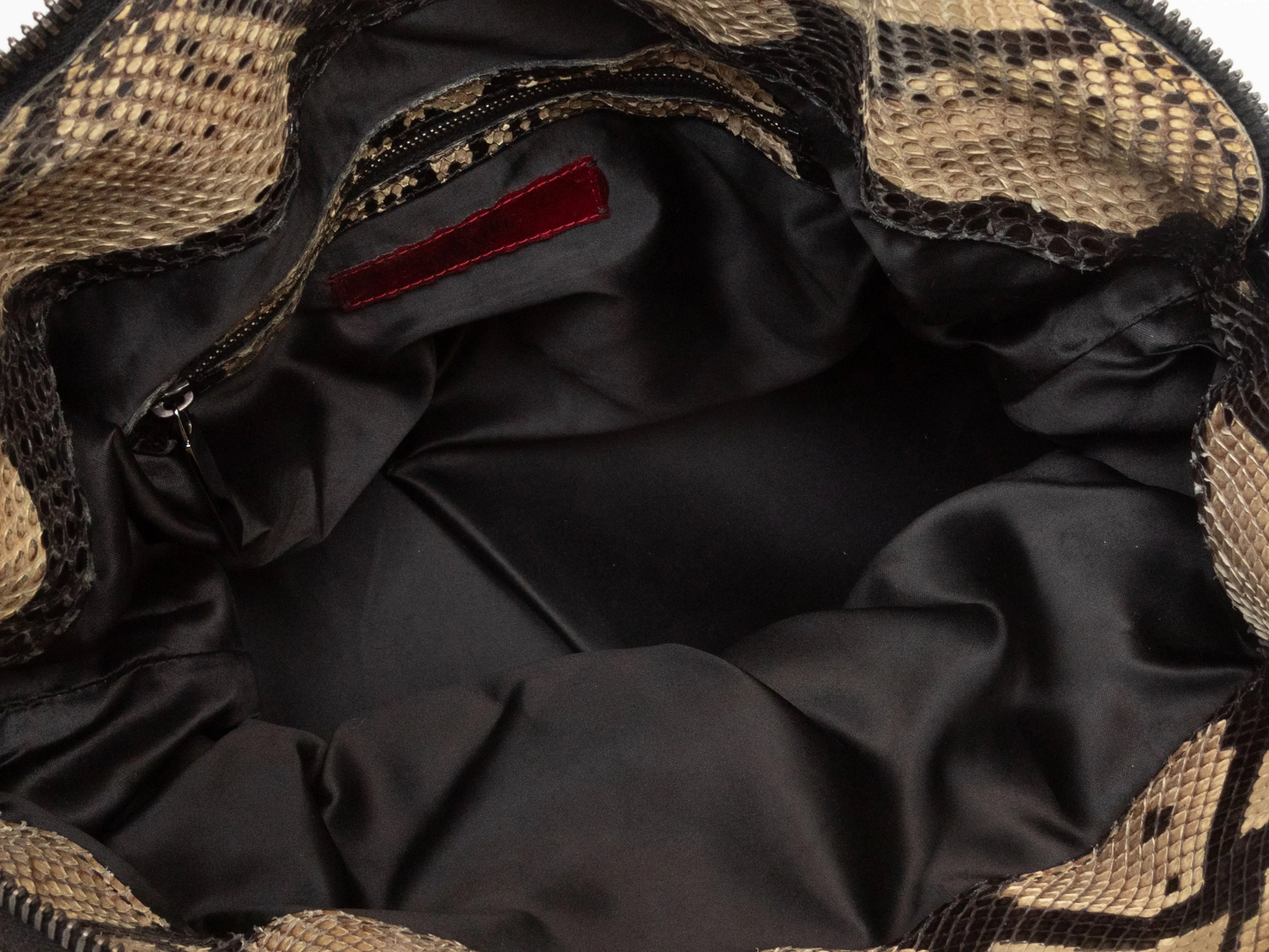 Beige & Black Valentino Python Shoulder Bag