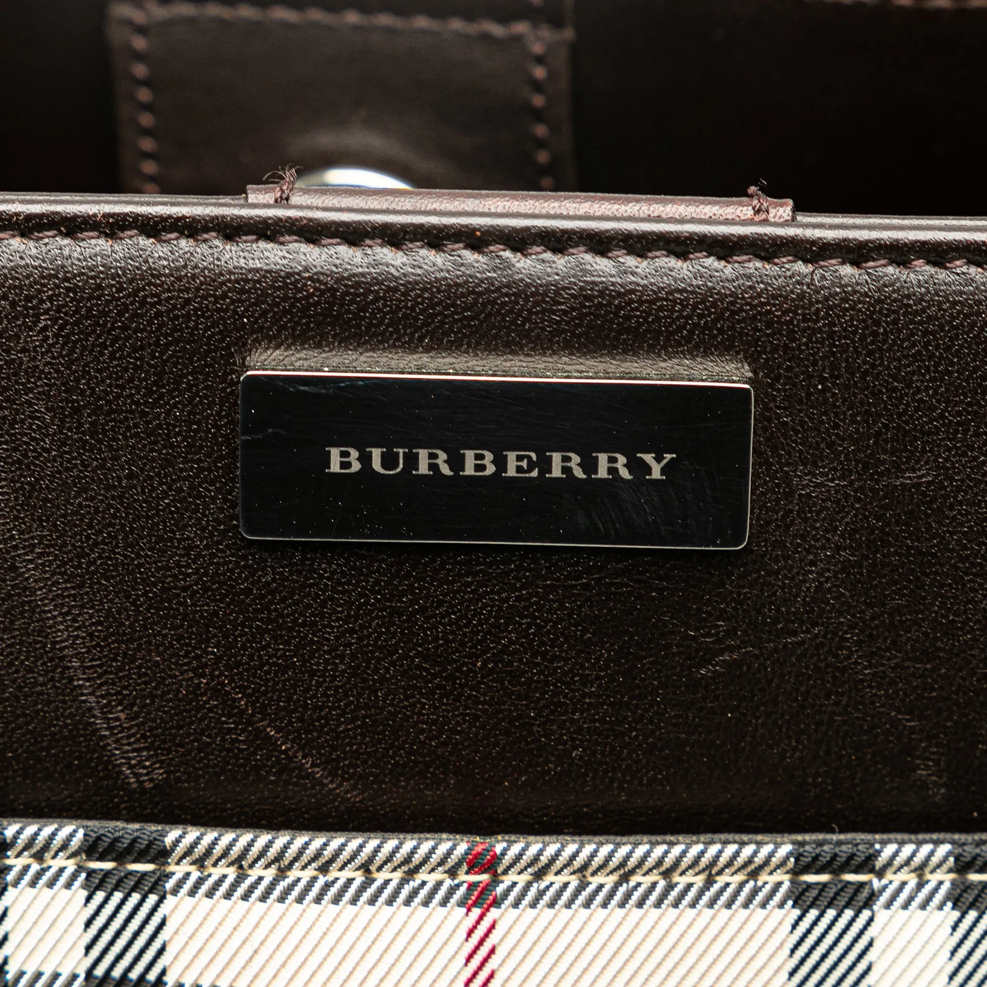 Beige Burberry House Check Canvas Tote