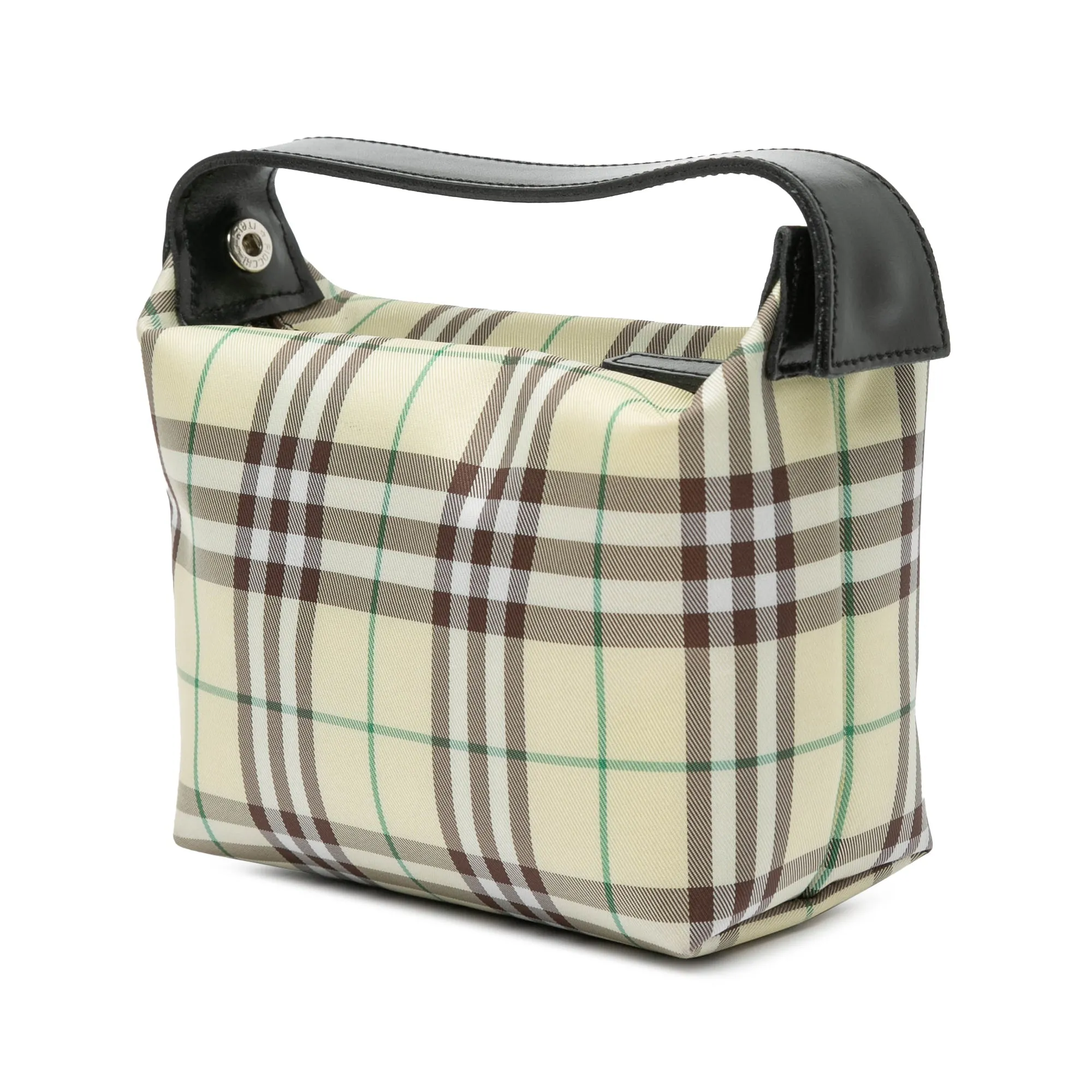 Beige Burberry Mini House Check Coated Canvas Handbag