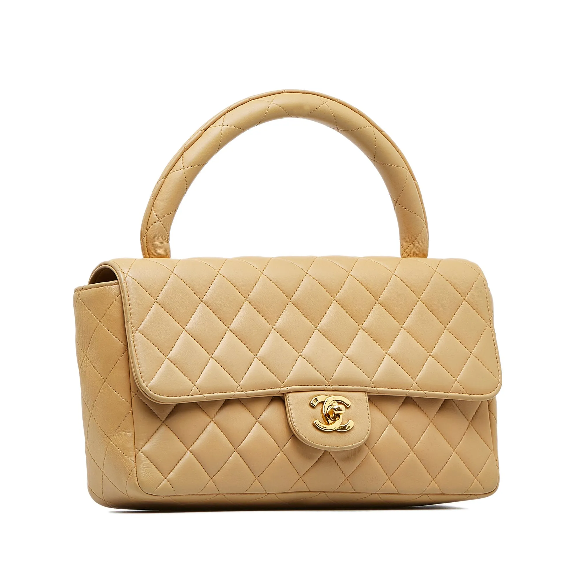 Beige Chanel Medium Kelly Parent Top Handle Bag