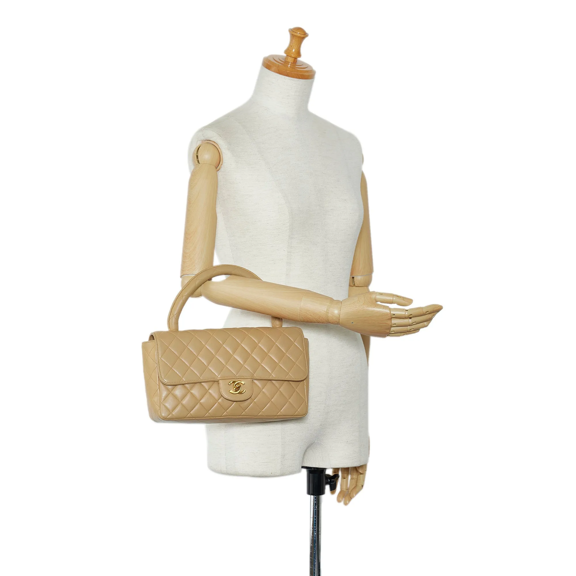 Beige Chanel Medium Kelly Parent Top Handle Bag