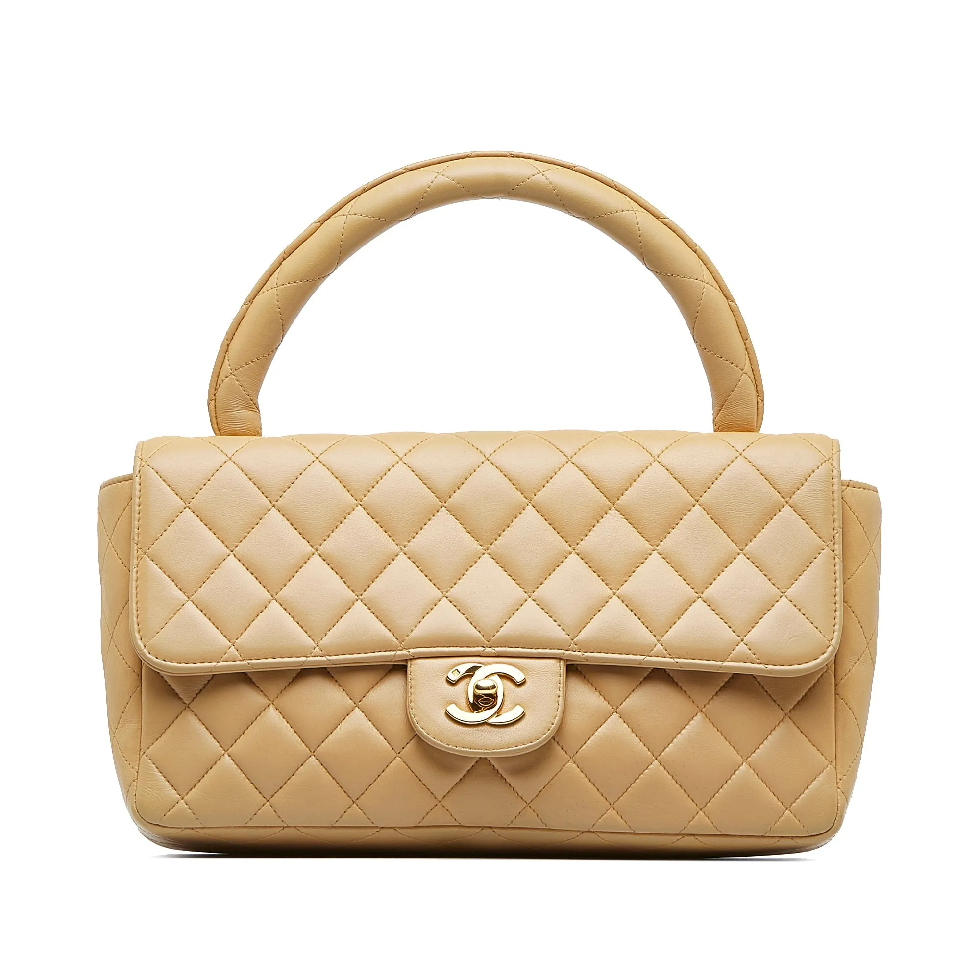 Beige Chanel Medium Kelly Parent Top Handle Bag