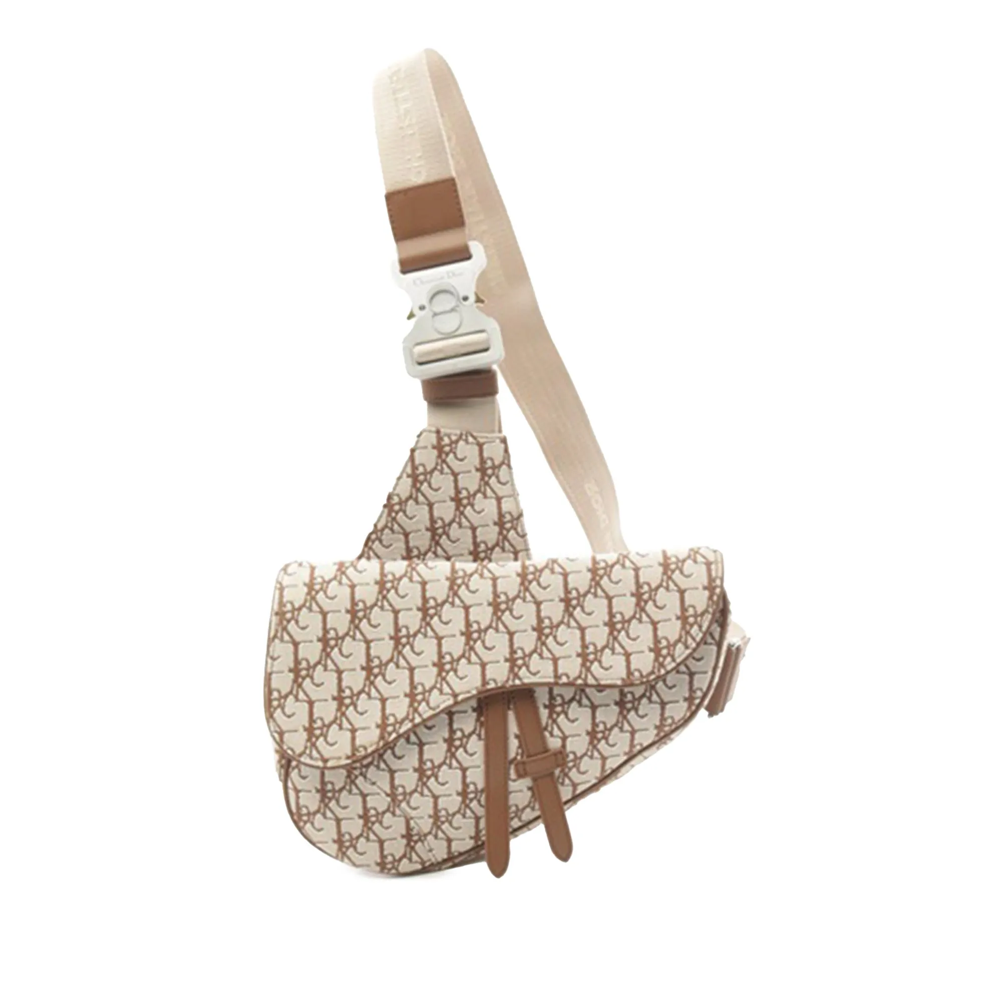 Beige Dior Cactus Jack Canvas Saddle Crossbody