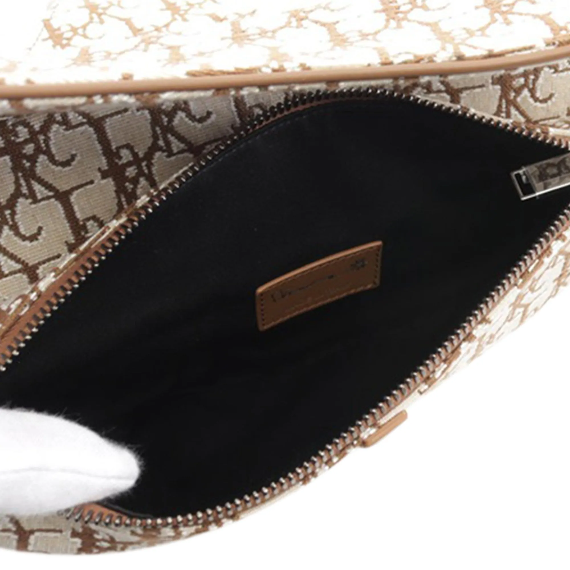 Beige Dior Cactus Jack Canvas Saddle Crossbody