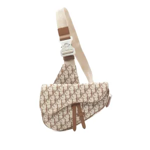 Beige Dior Cactus Jack Canvas Saddle Crossbody