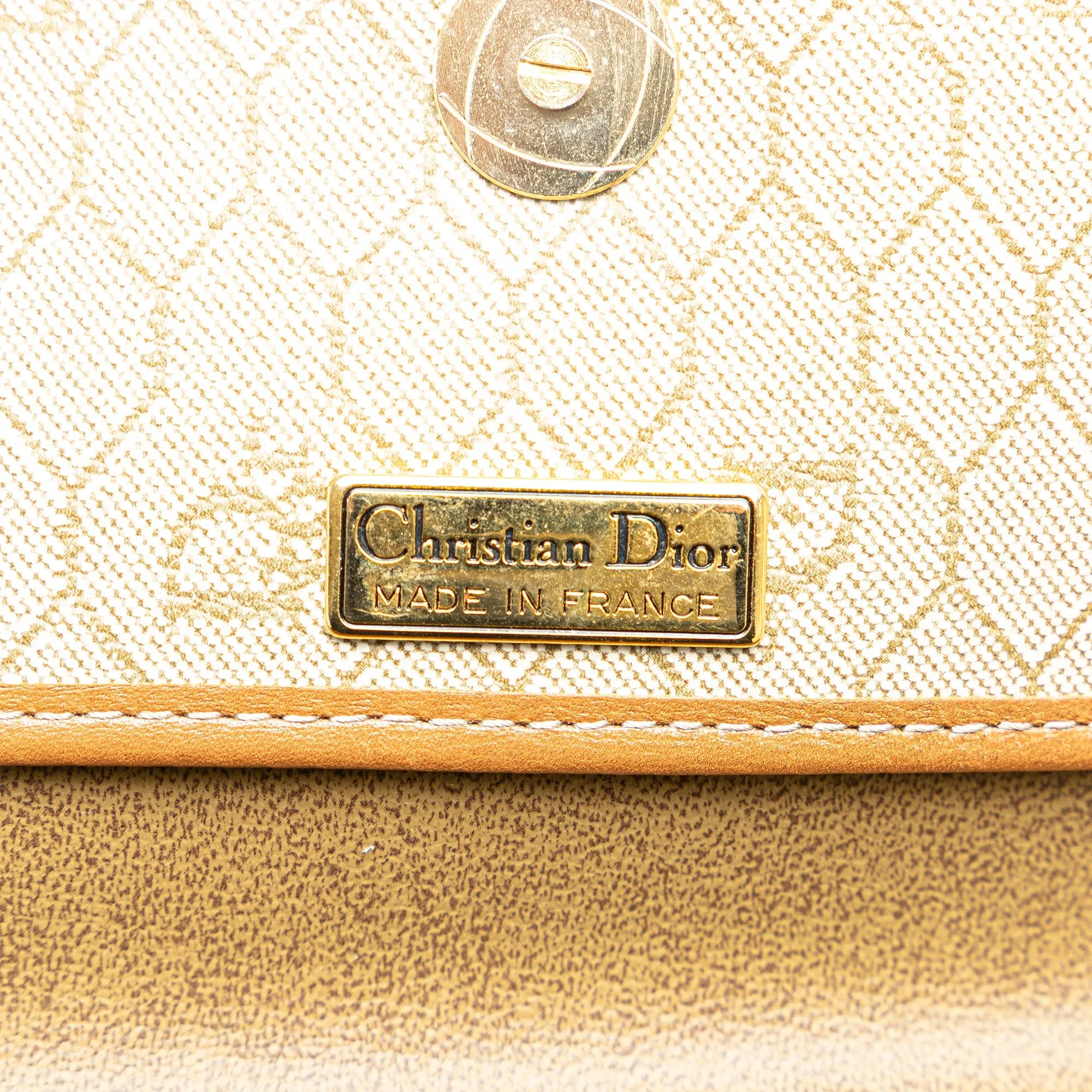 Beige Dior Honeycomb Coated Canvas Crossbody