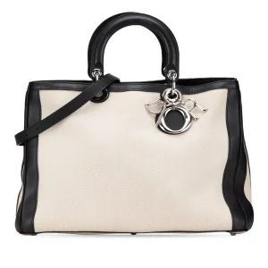 Beige Dior Large Canvas Diorissimo Satchel