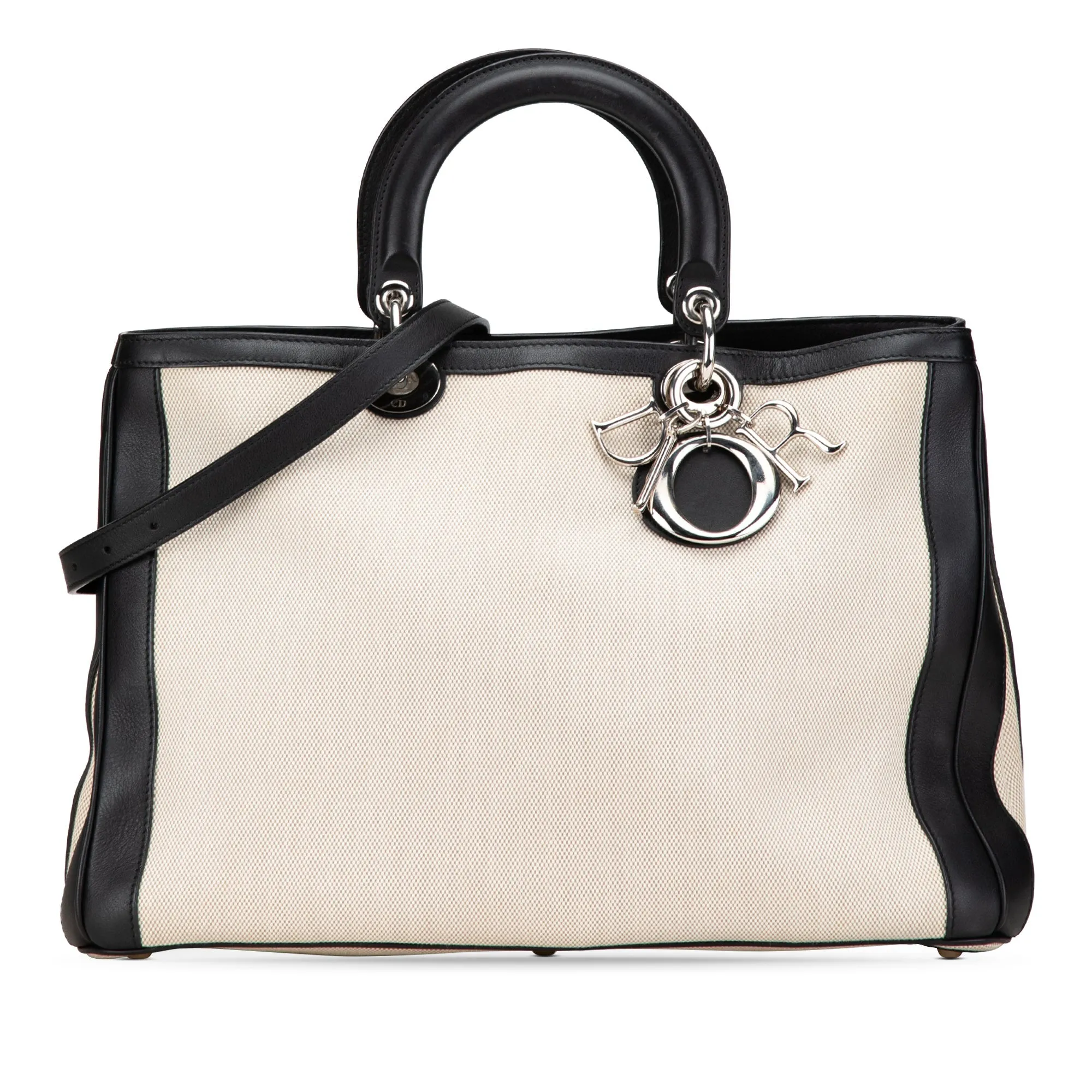 Beige Dior Large Canvas Diorissimo Satchel