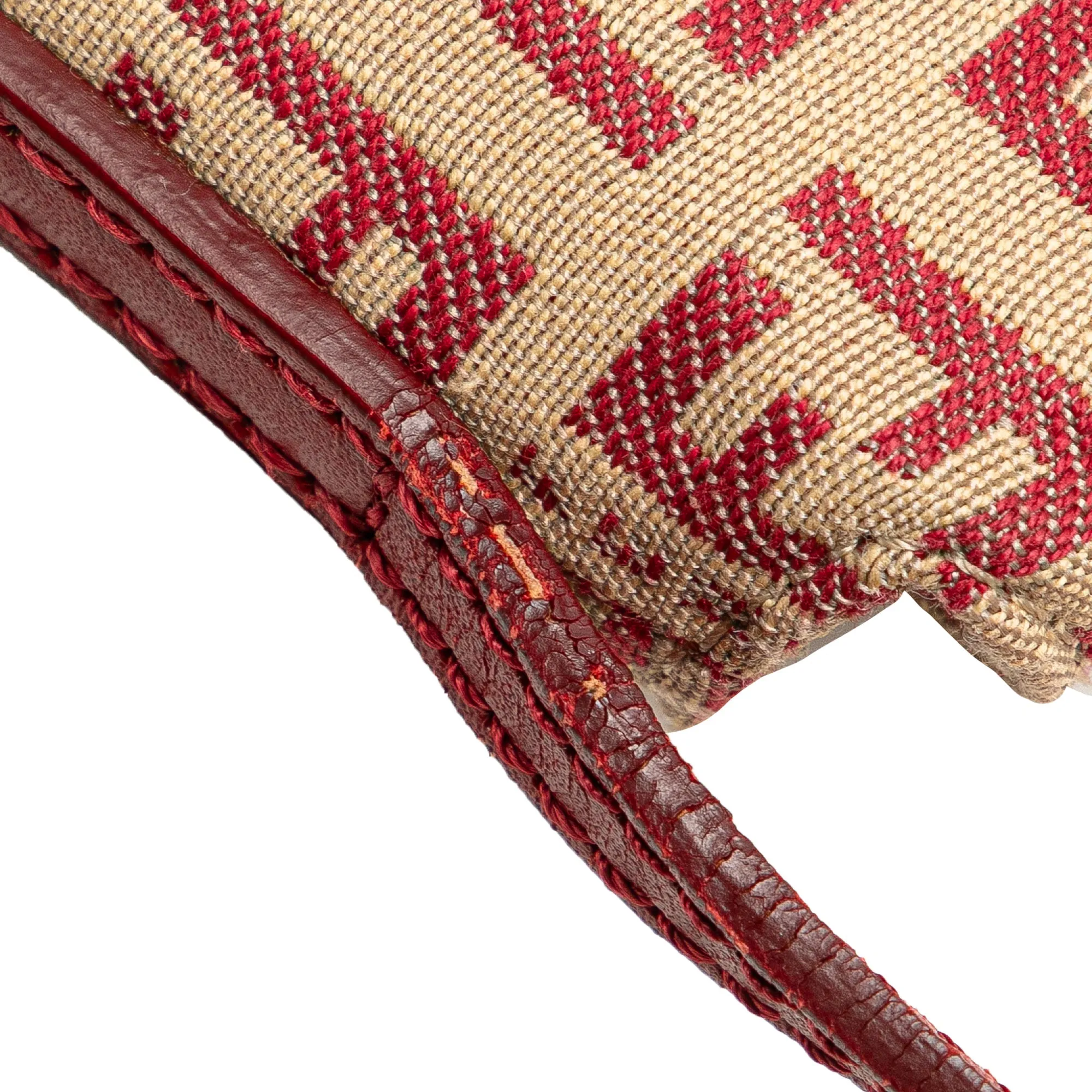 Beige Fendi Zucchino Canvas Flap Crossbody