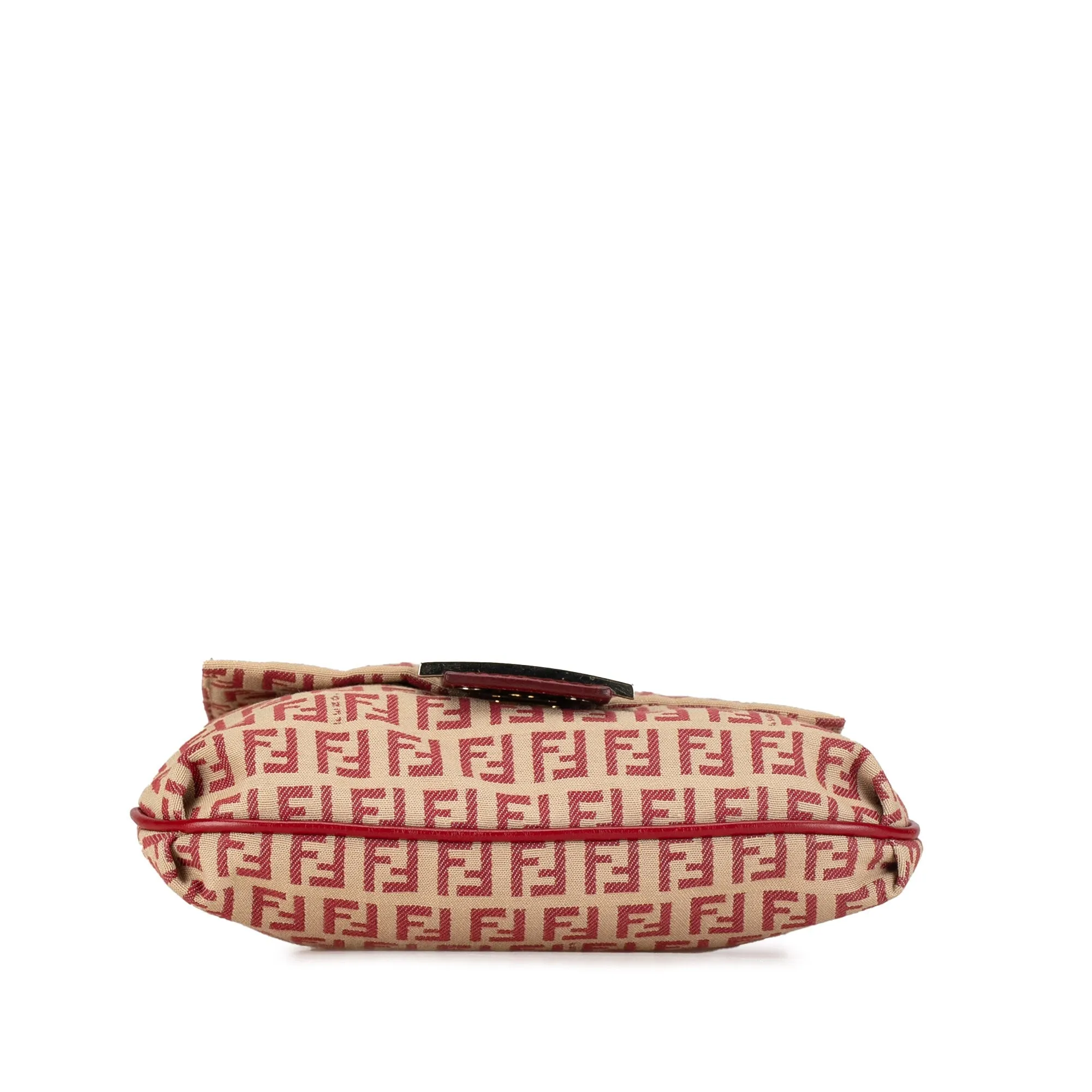 Beige Fendi Zucchino Canvas Flap Crossbody