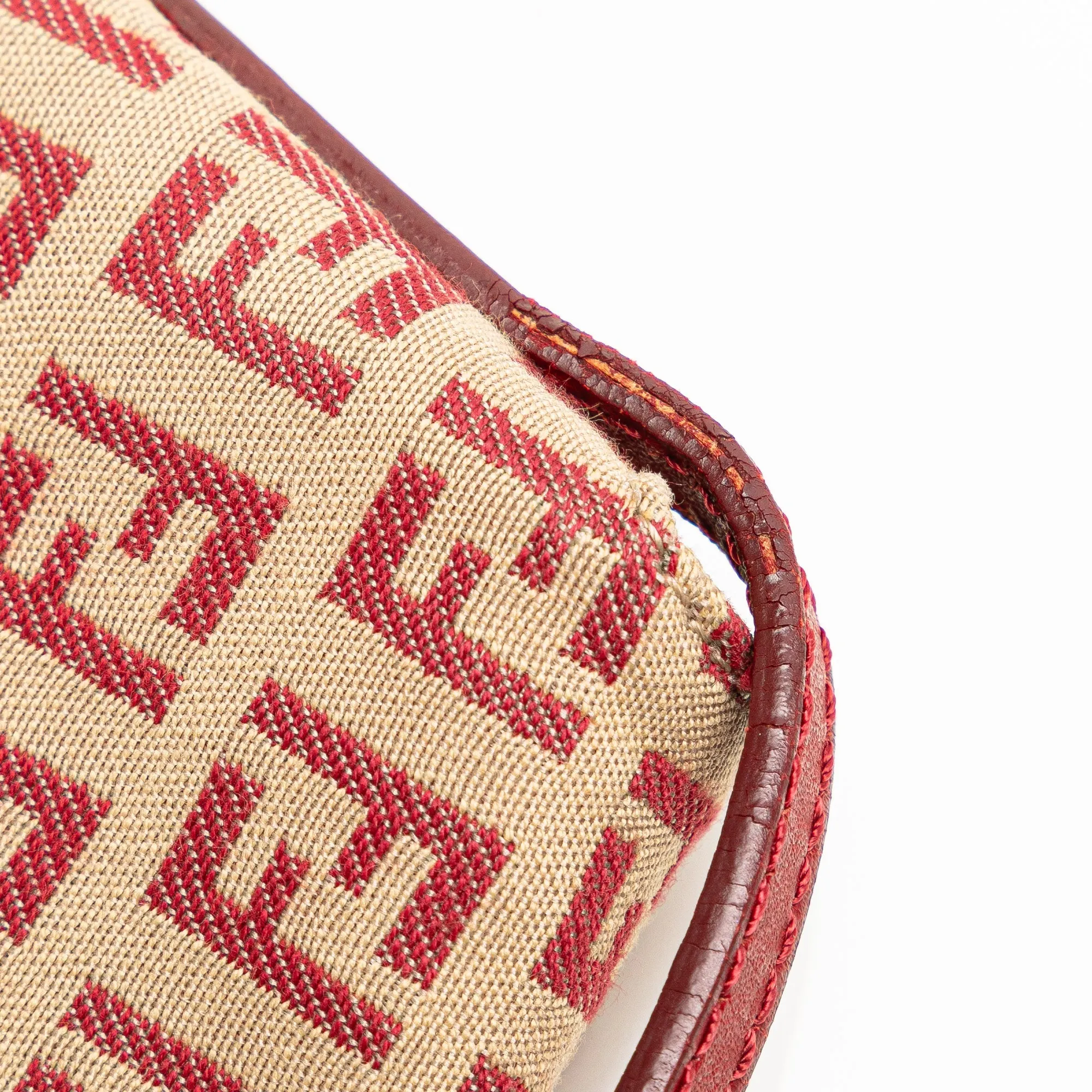 Beige Fendi Zucchino Canvas Flap Crossbody