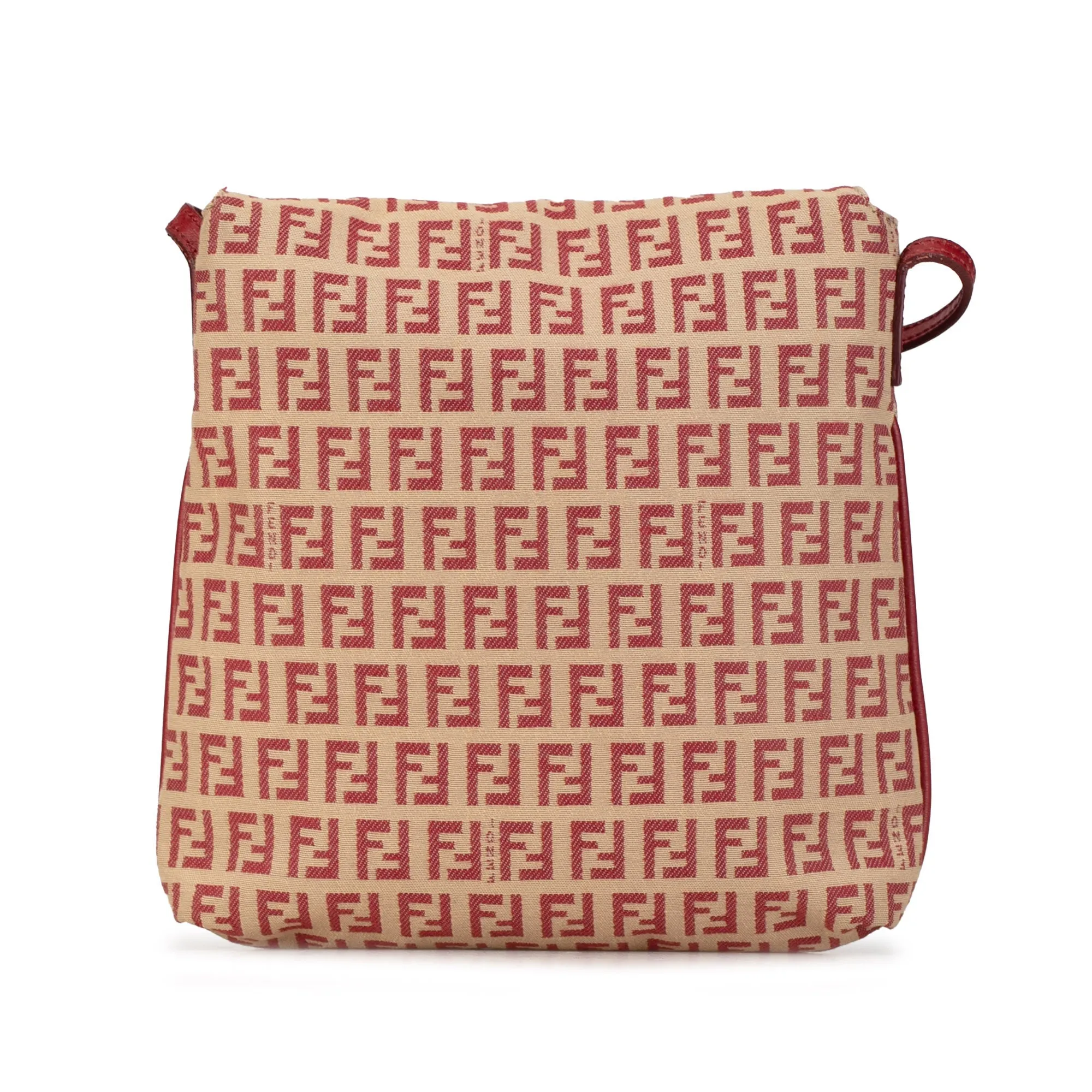 Beige Fendi Zucchino Canvas Flap Crossbody