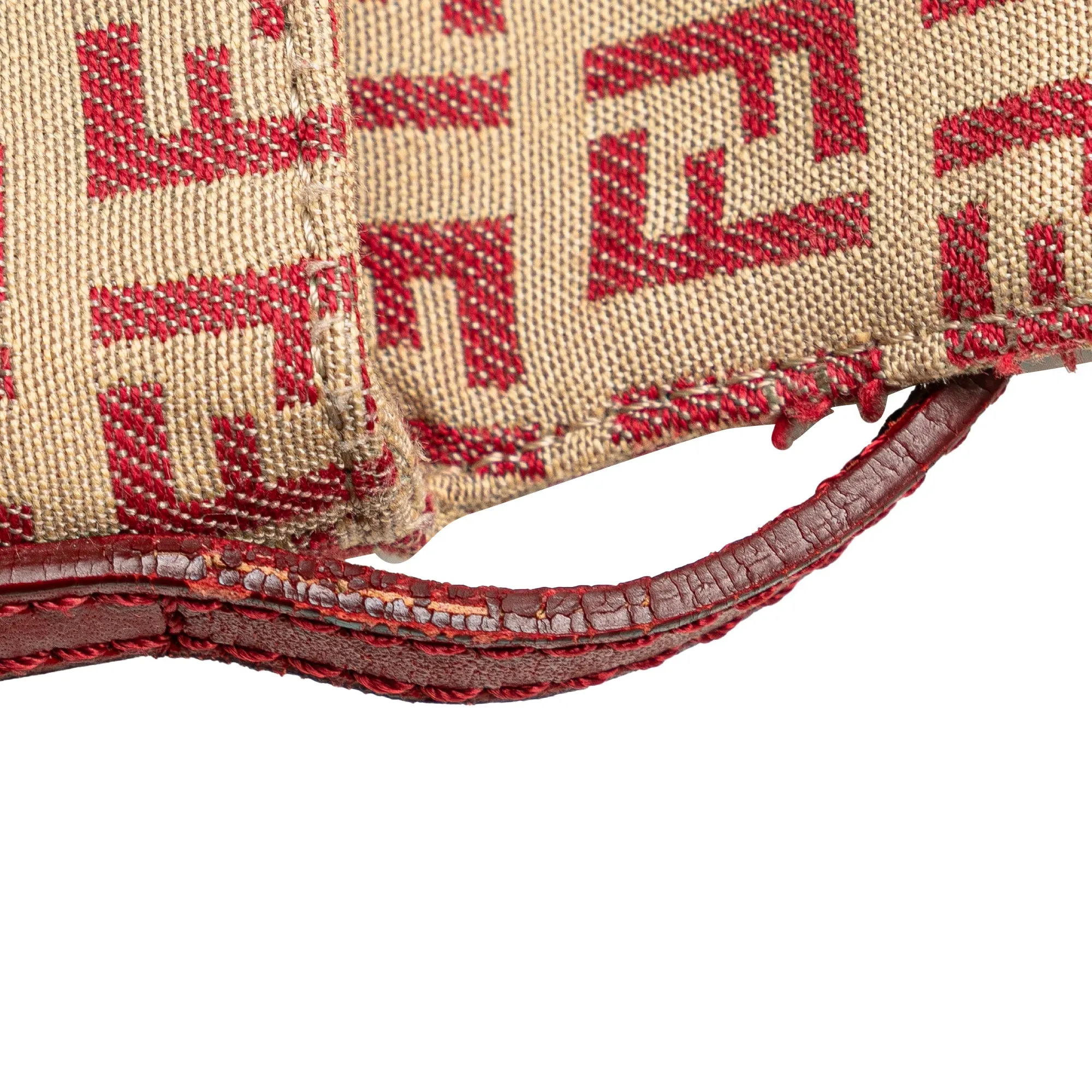 Beige Fendi Zucchino Canvas Flap Crossbody