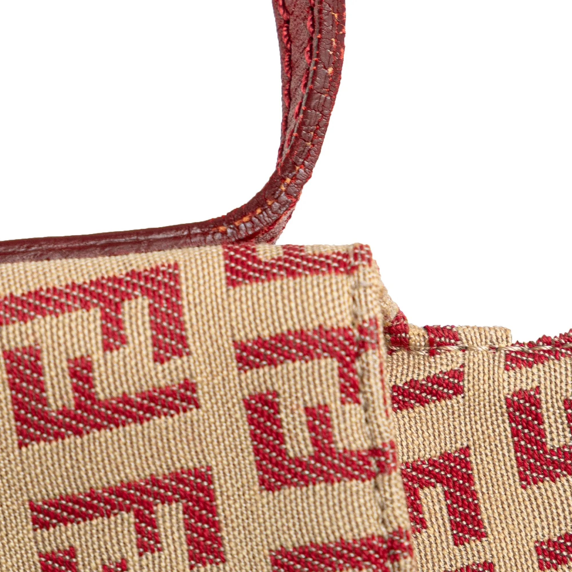 Beige Fendi Zucchino Canvas Flap Crossbody