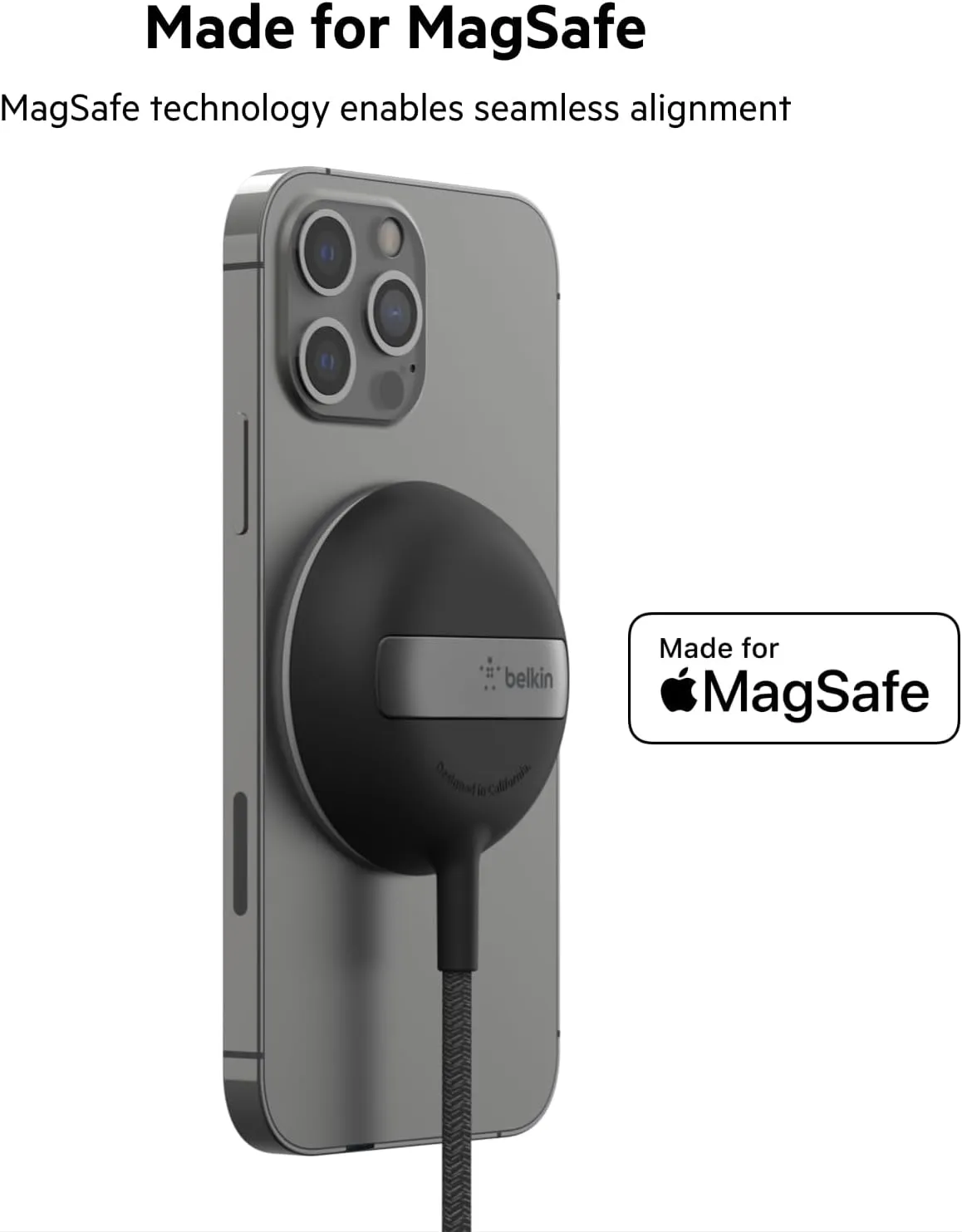 Belkin 15W MagSafe Wireless Charger Pad For iPhone Black