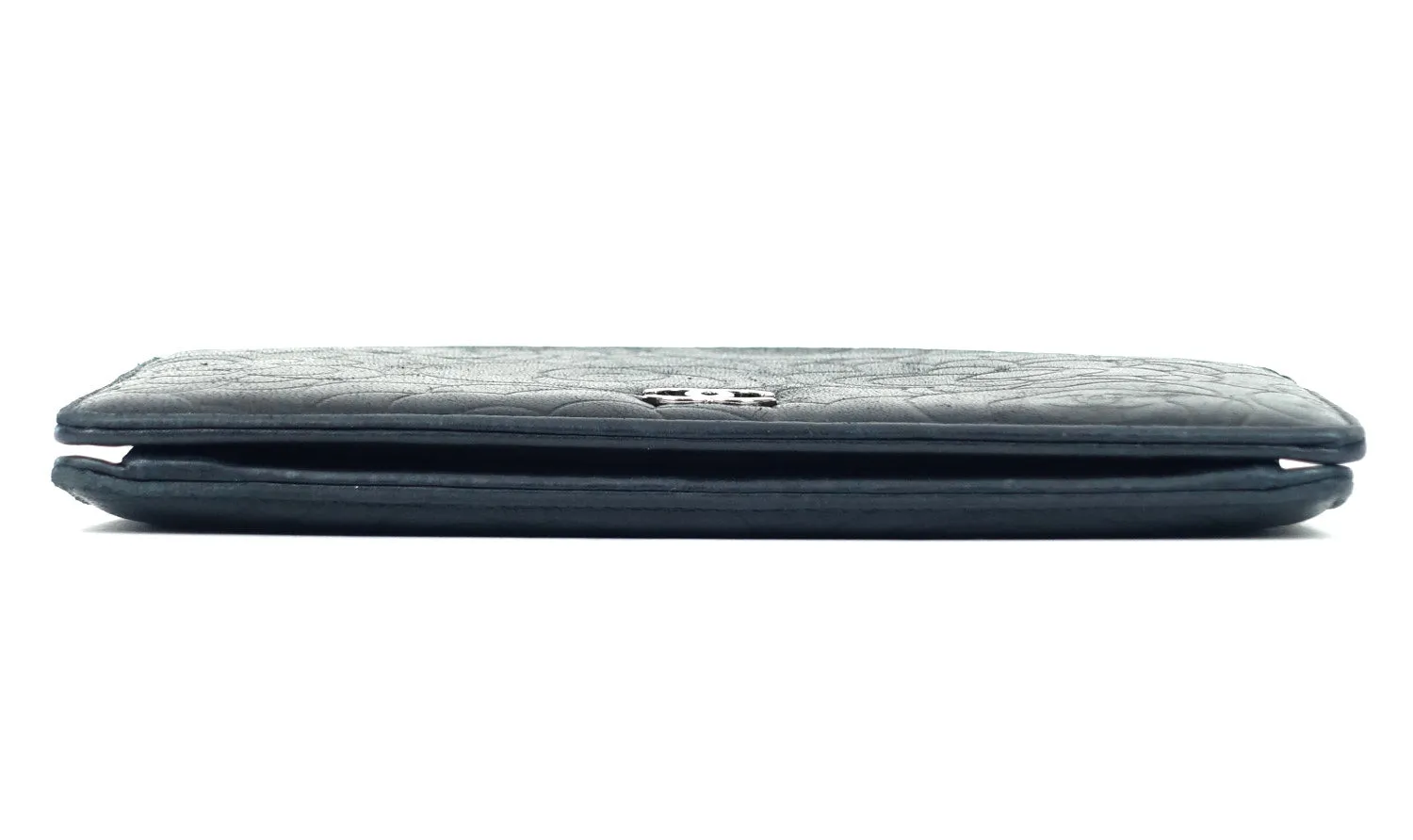 Bifold Camellia Lambskin Leather Long Wallet