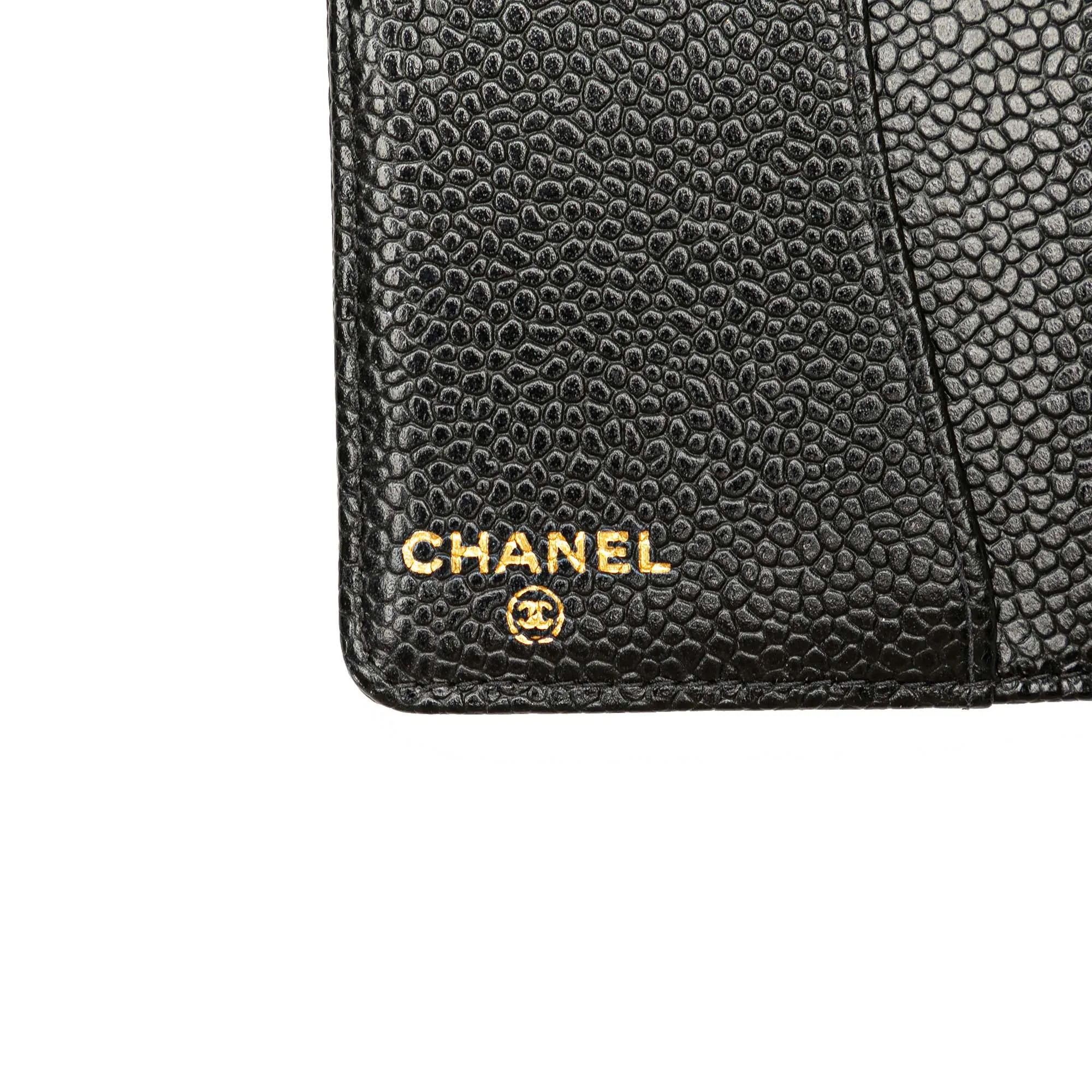 Black Chanel Mini Caviar CC Notebook Cover