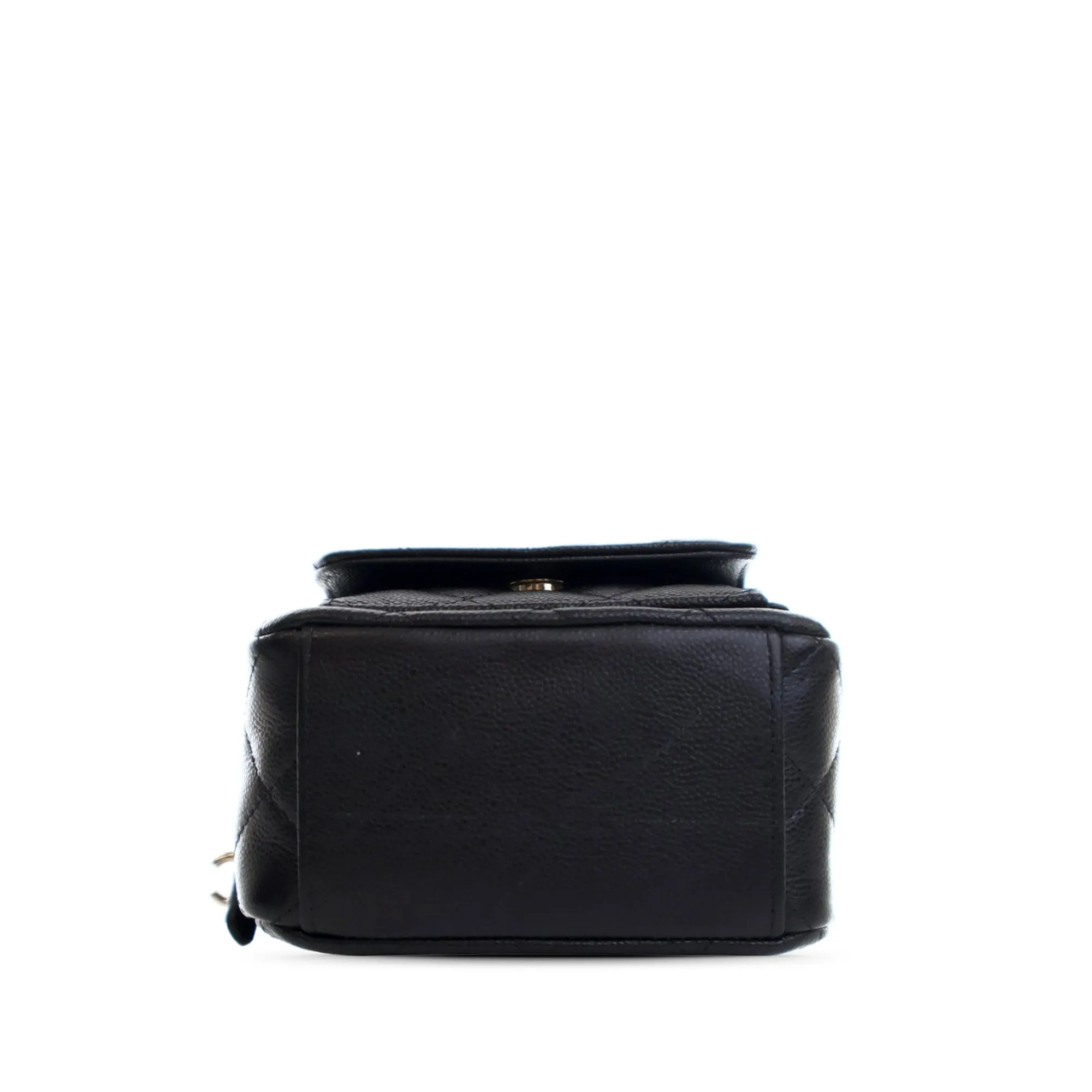 Black Chanel Mini CC Quilted Caviar Leather Backpack