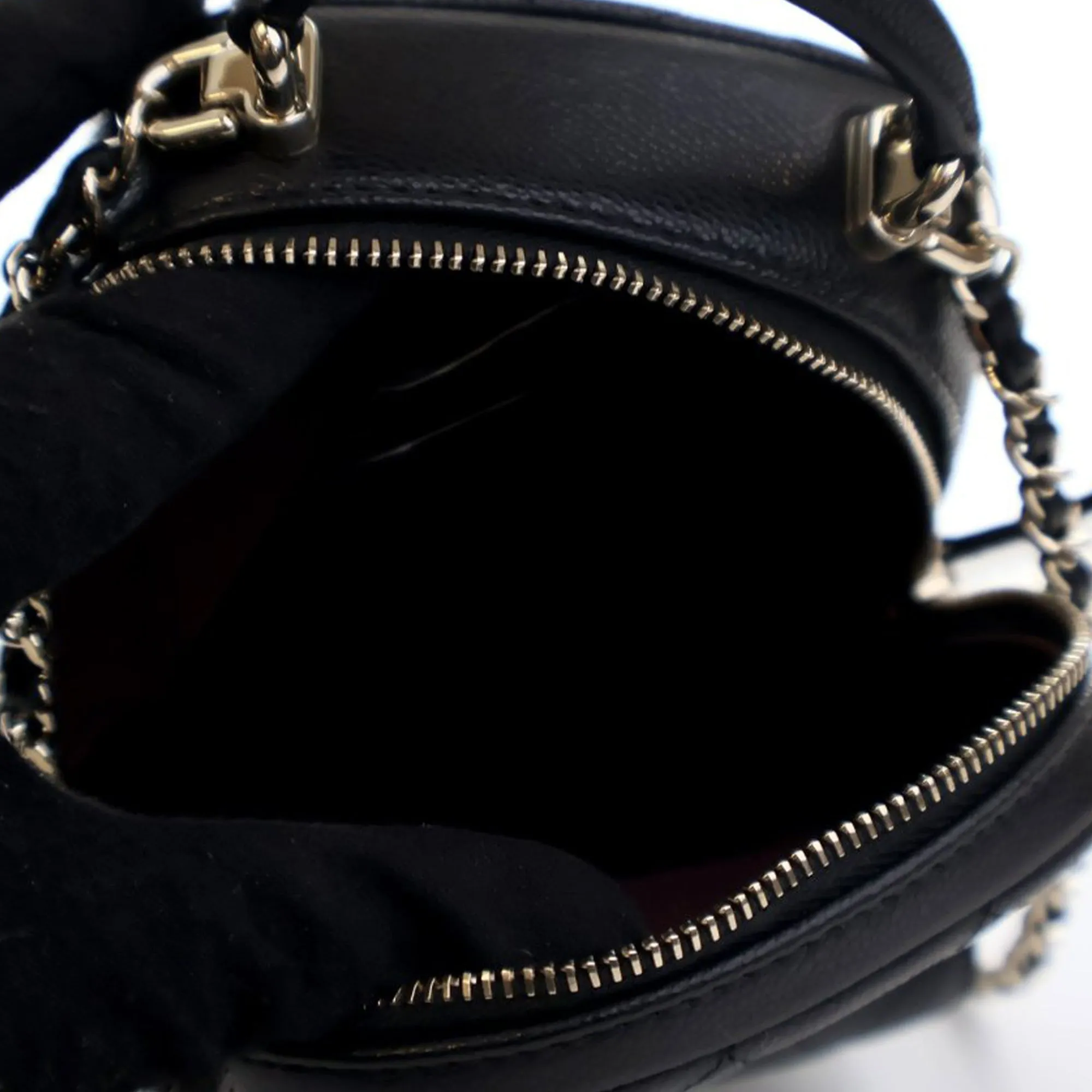 Black Chanel Mini CC Quilted Caviar Leather Backpack
