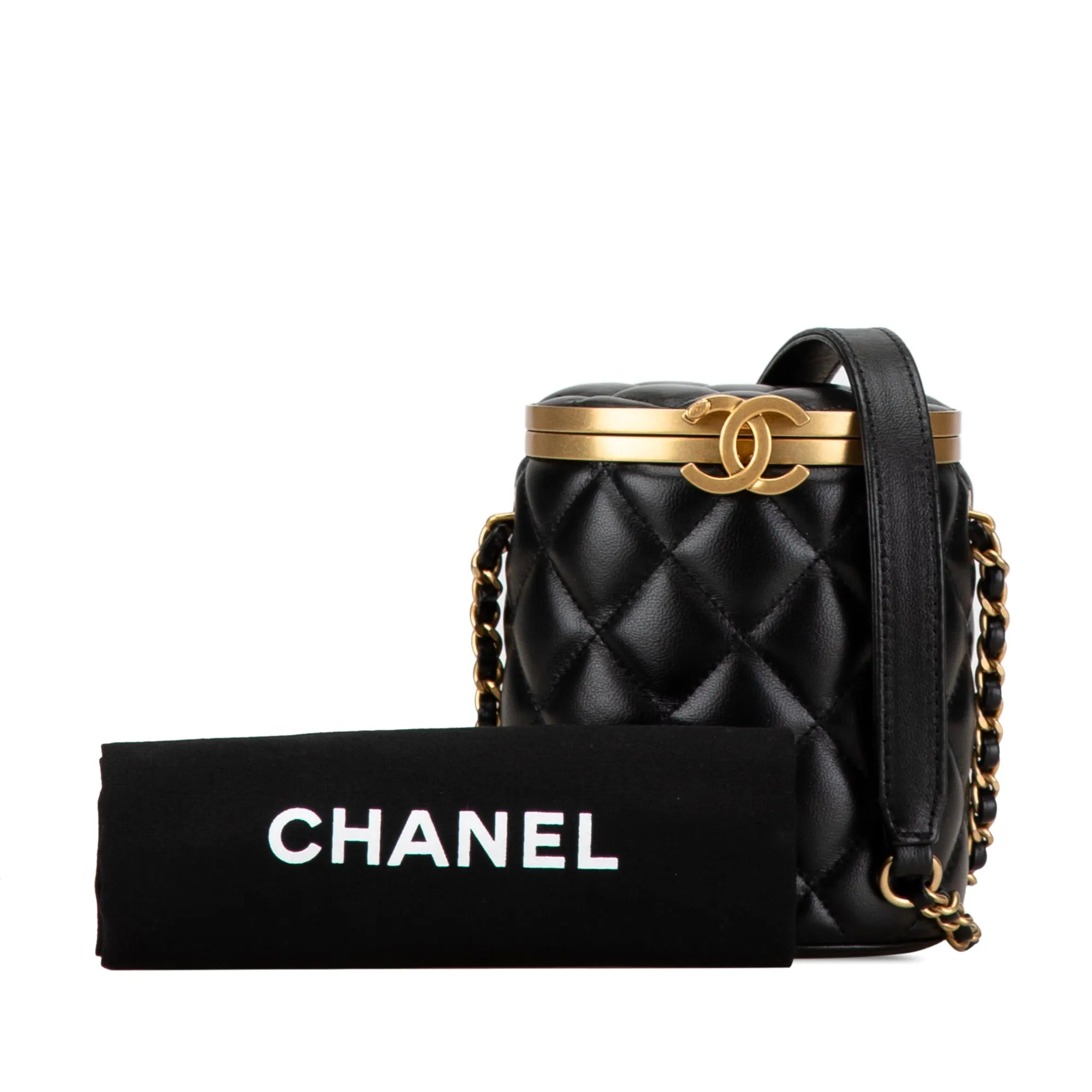 Black Chanel Mini Lambskin Crown Box Bag