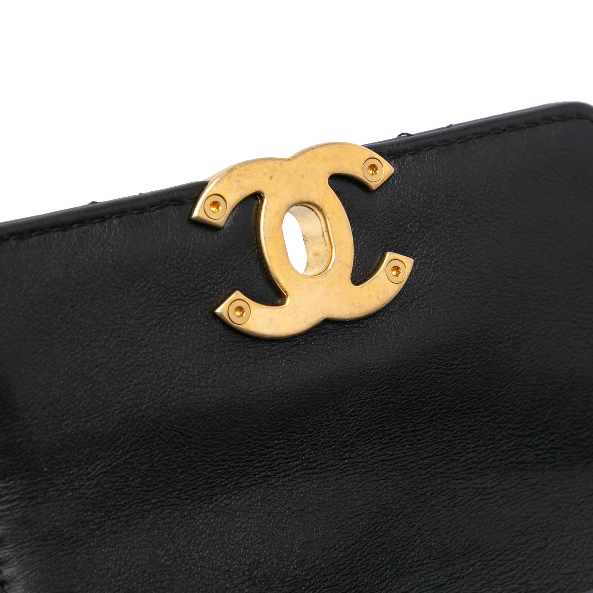 Black Chanel Mini Quilted Calfskin Framing Chain Flap Crossbody Bag