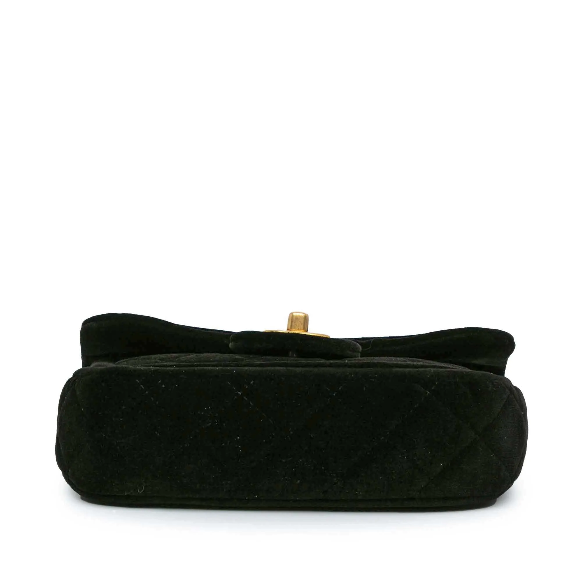 Black Chanel Mini Quilted Velvet Double Frame Flap Crossbody Bag