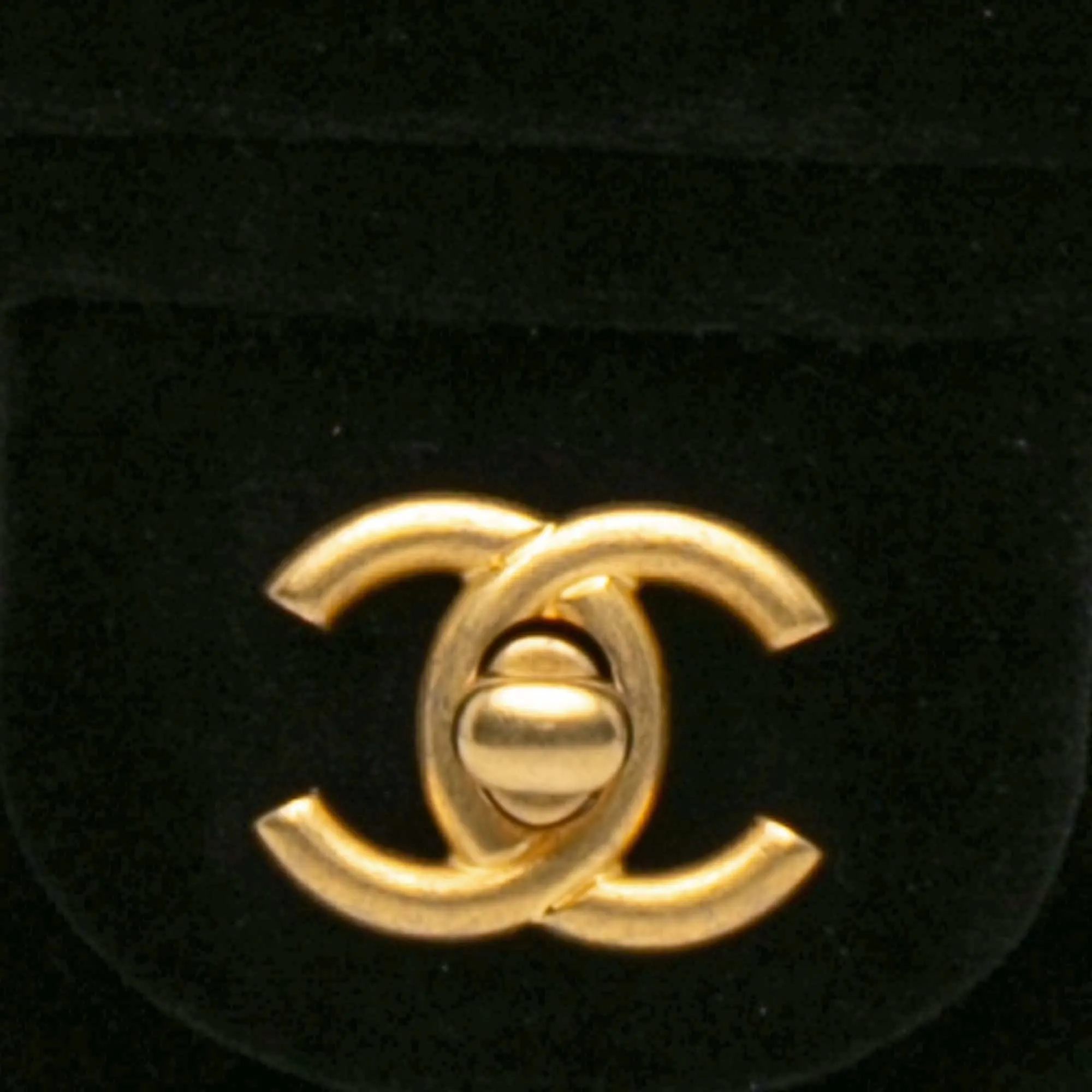 Black Chanel Mini Quilted Velvet Double Frame Flap Crossbody Bag