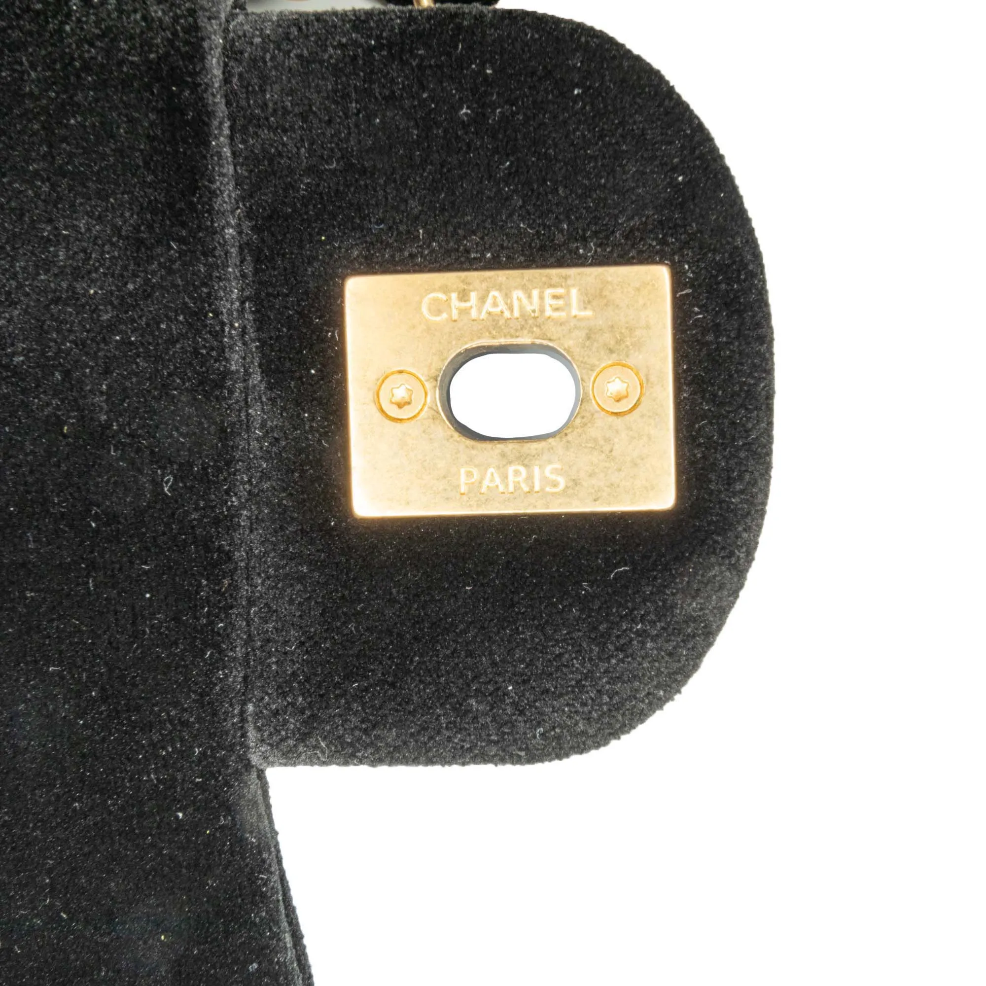 Black Chanel Mini Quilted Velvet Double Frame Flap Crossbody Bag