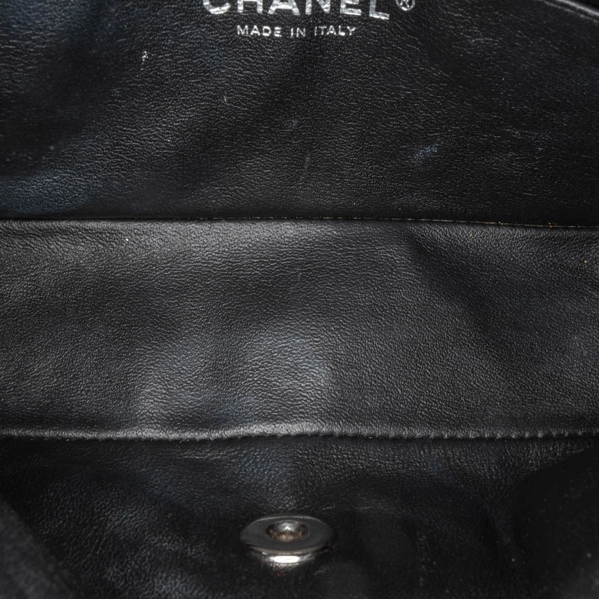 Black Chanel Mini Rectangular Classic Chevron Patent Single Flap Crossbody Bag