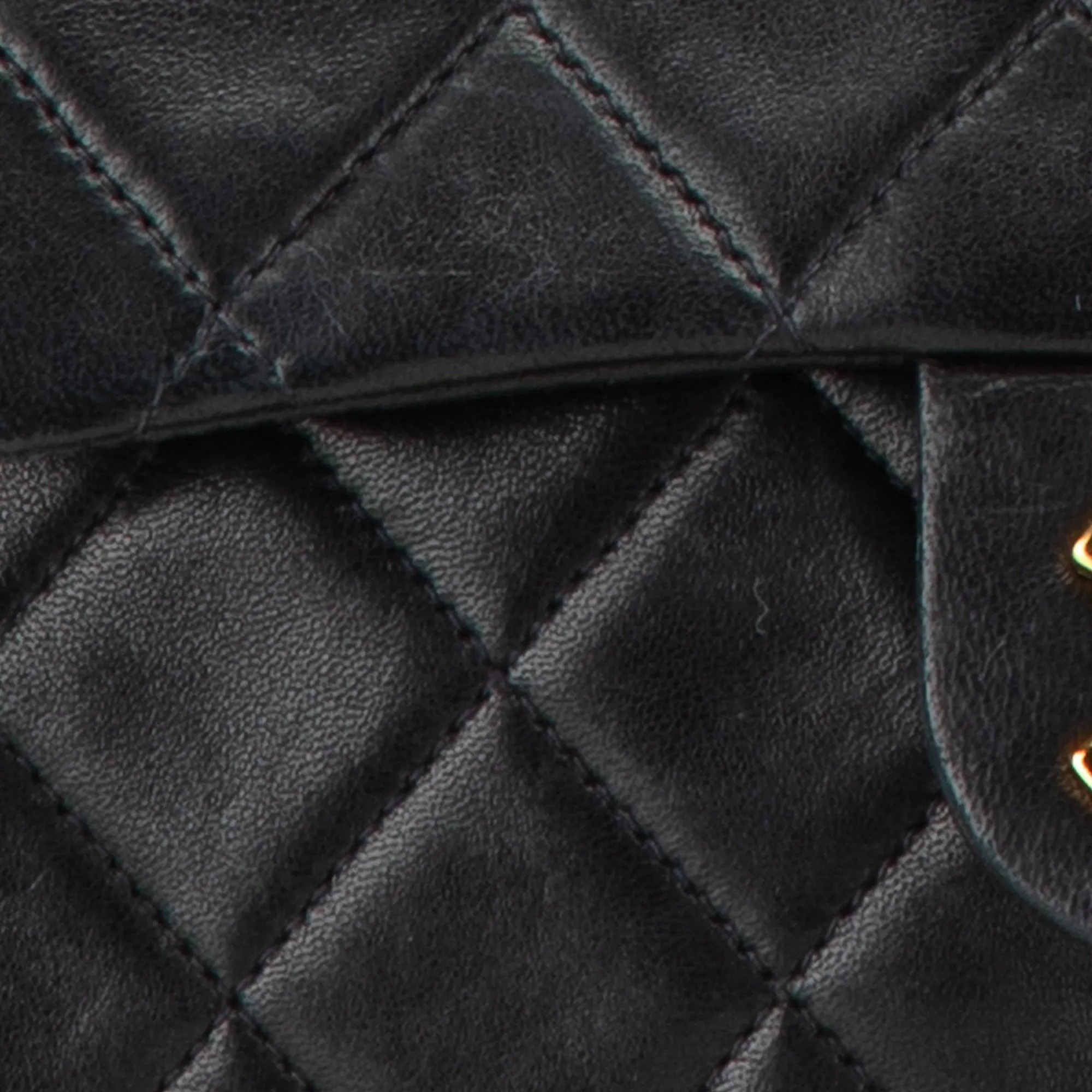 Black Chanel Mini Square Classic Lambskin Single Flap Crossbody Bag