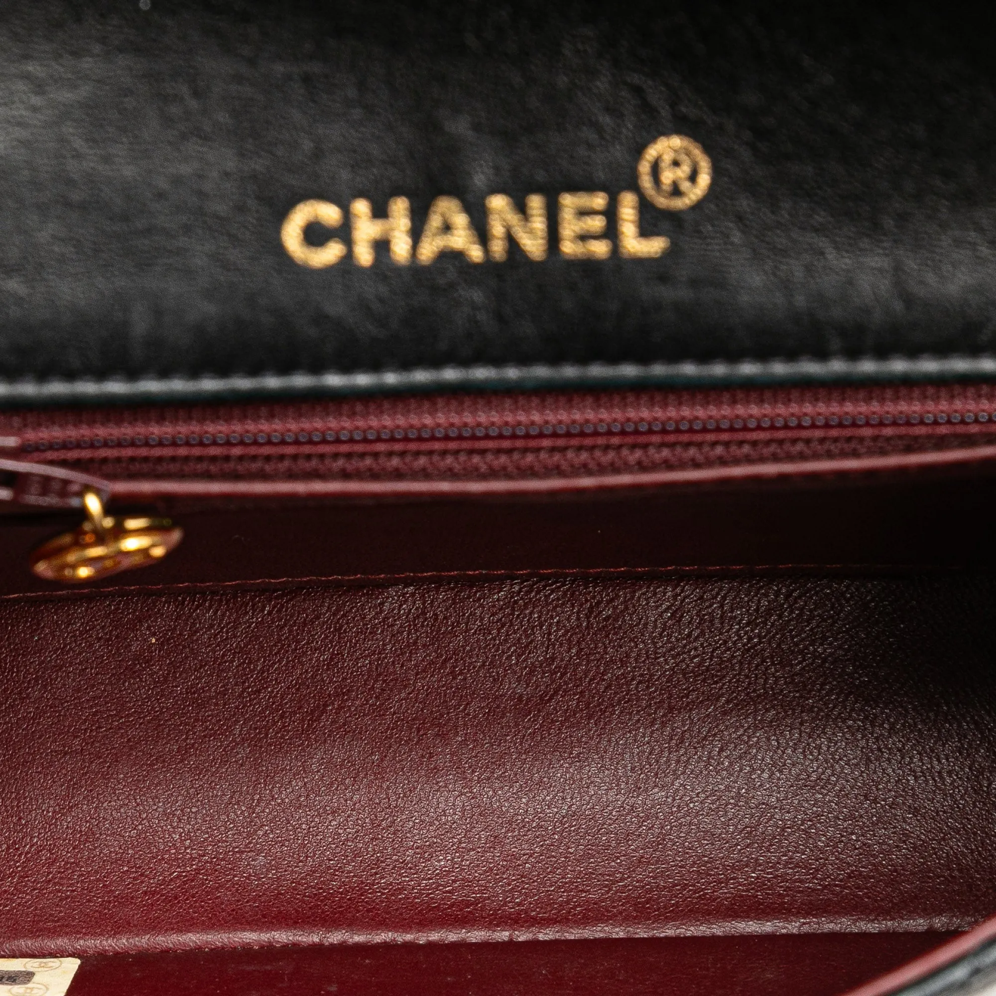 Black Chanel Mini Square Classic Lambskin Single Flap Crossbody Bag