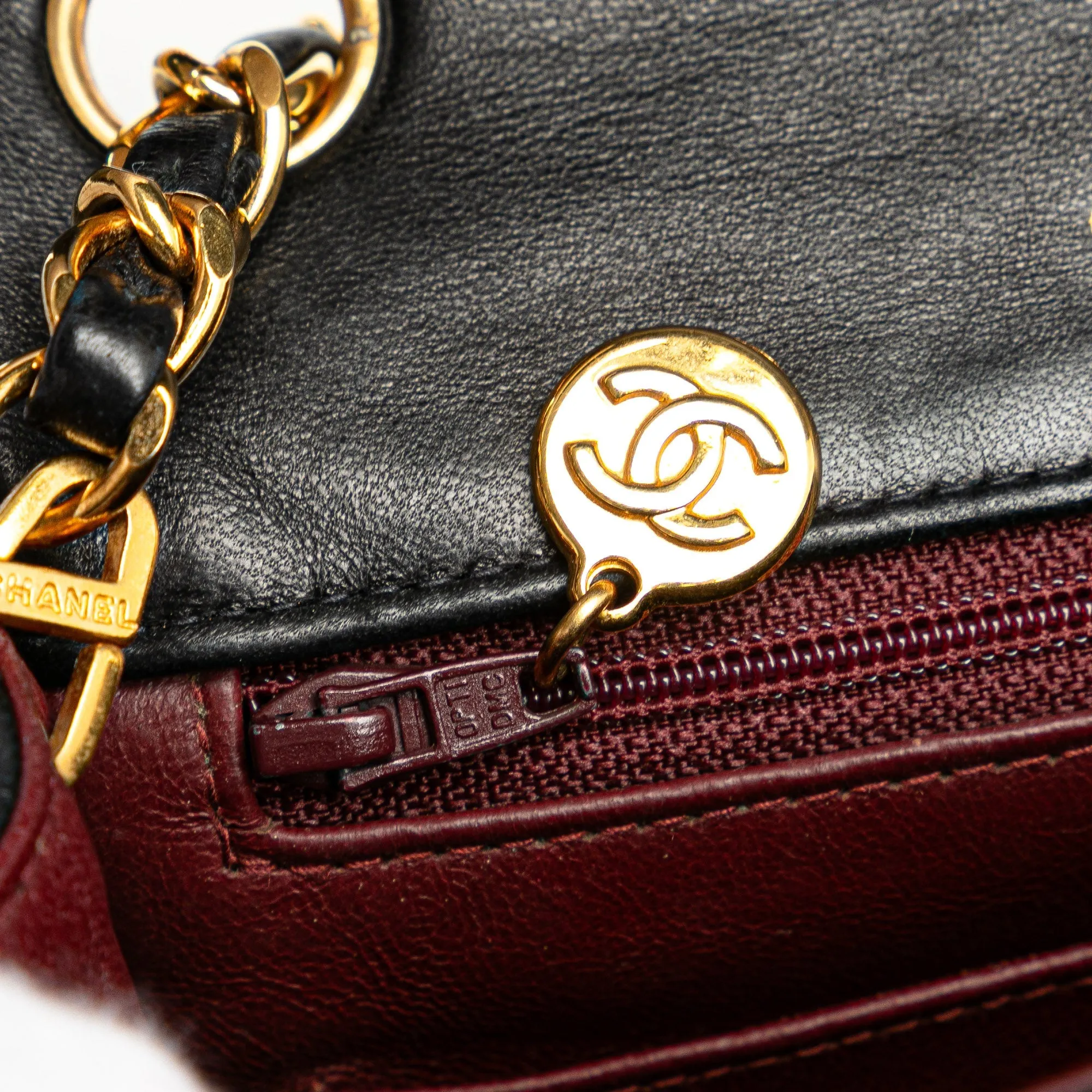 Black Chanel Mini Square Classic Lambskin Single Flap Crossbody Bag