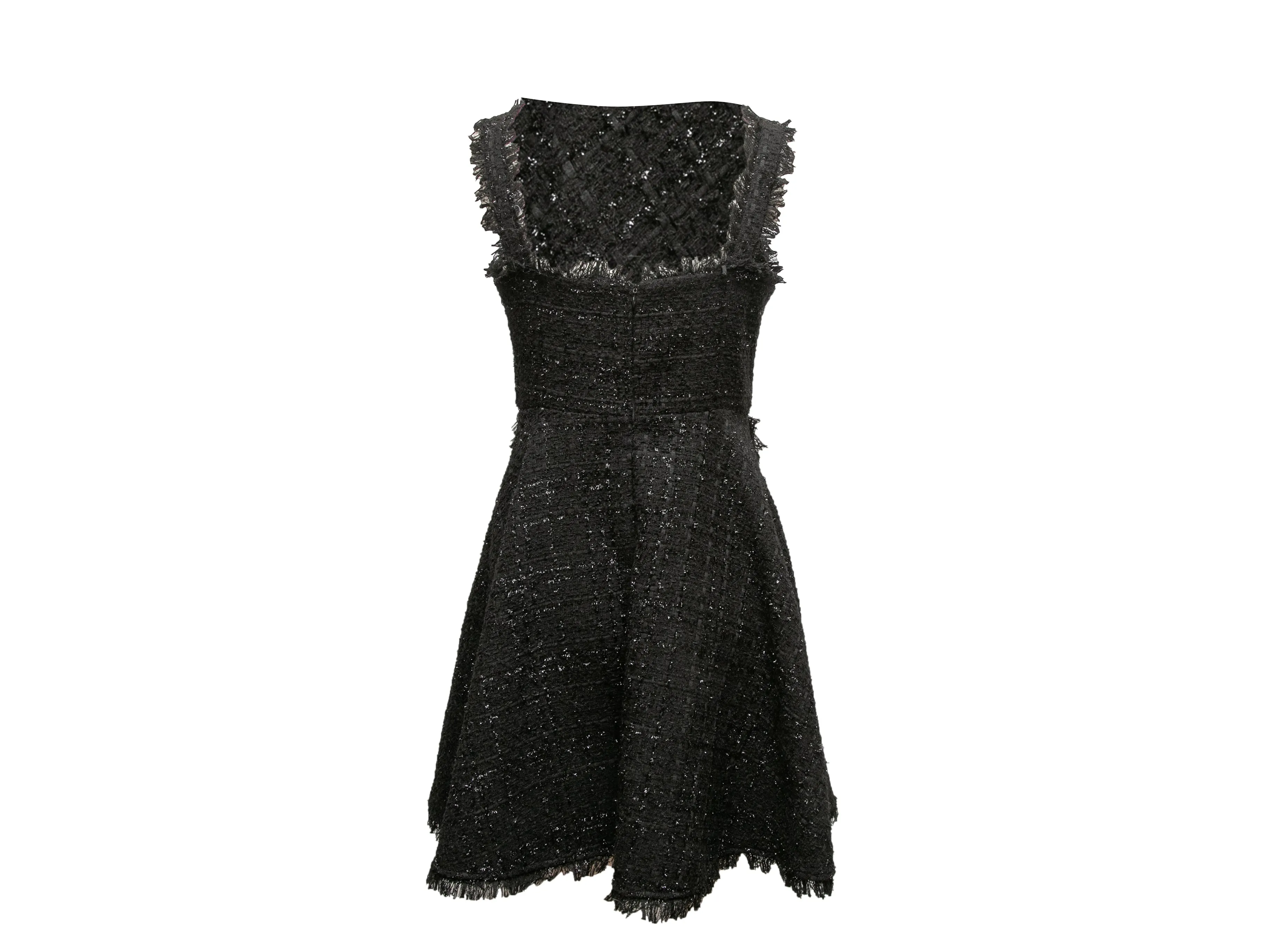 Black Chanel Tweed Sleeveless Dress Size FR 40