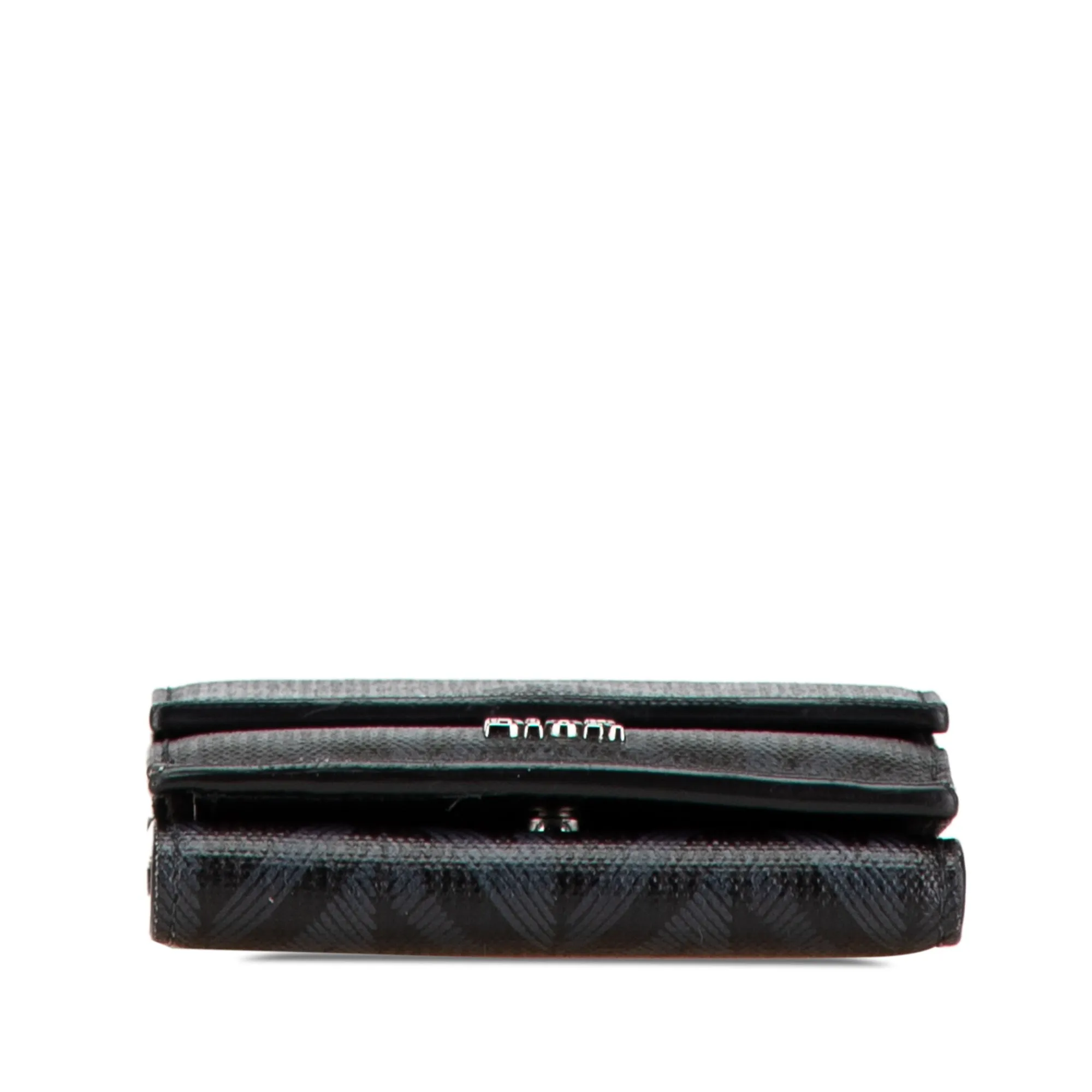 Black Dior CD Diamond Coated Canvas Trifold Wallet