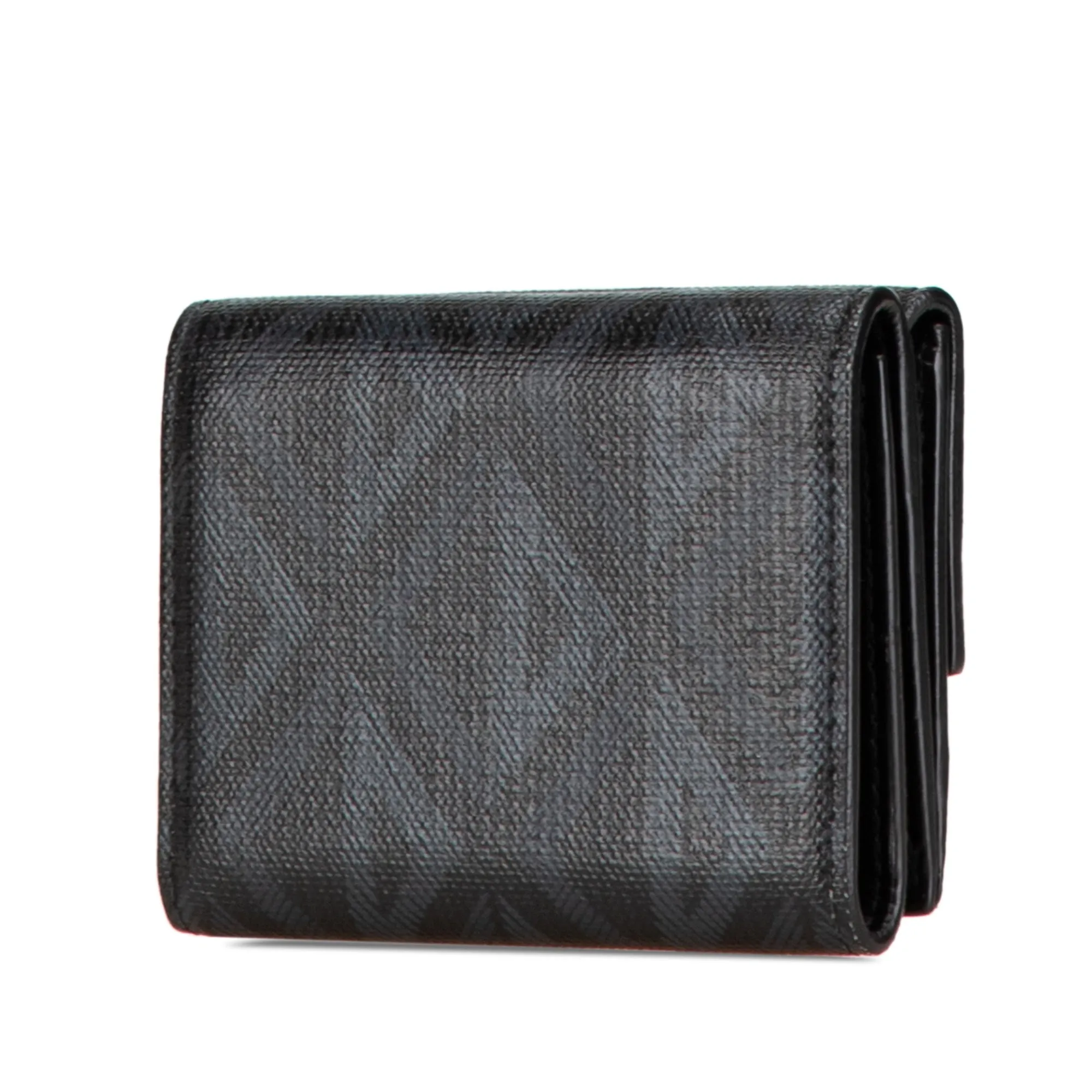 Black Dior CD Diamond Coated Canvas Trifold Wallet