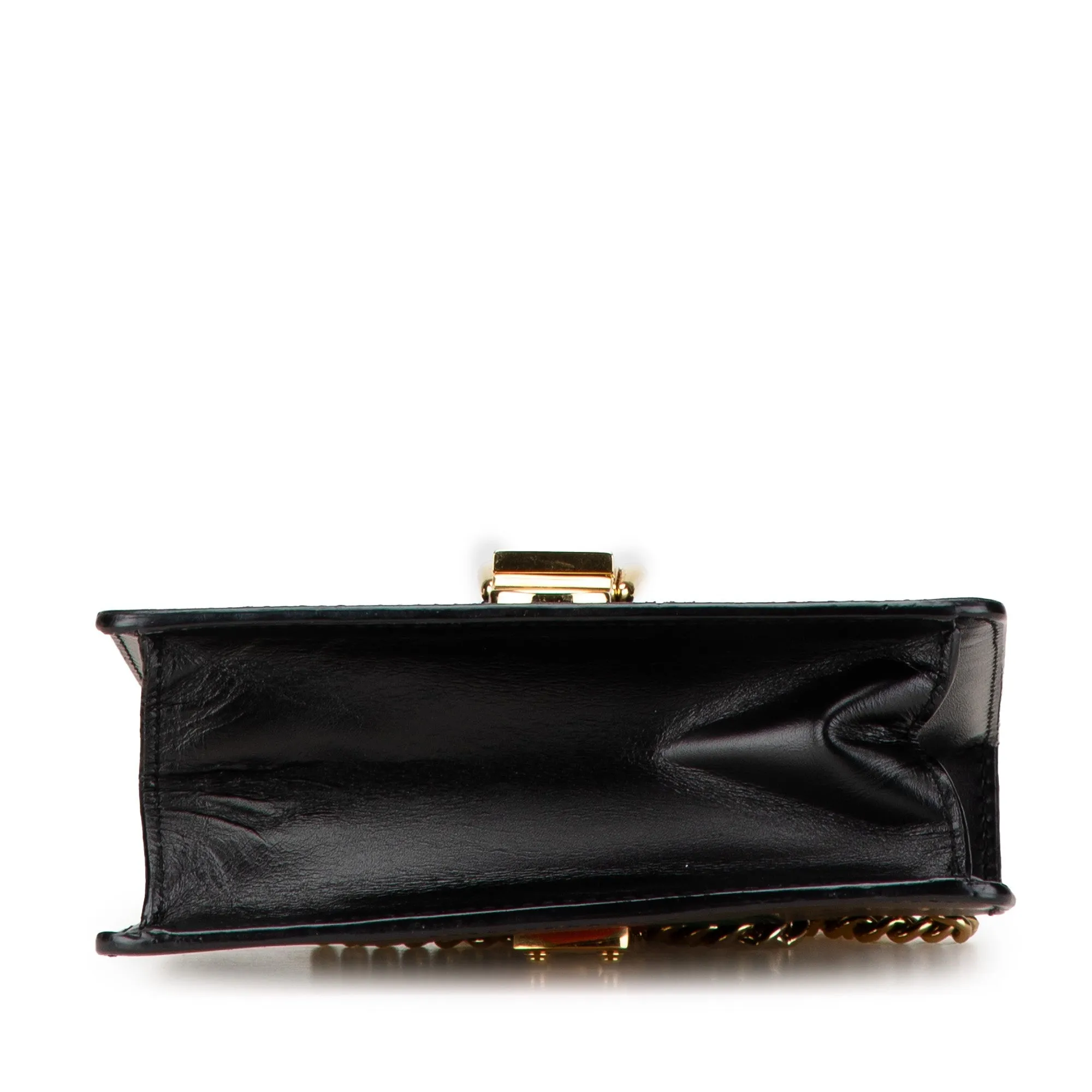Black Gucci Mini Sylvie Leather Chain Crossbody Bag