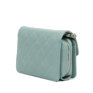 Blue Chanel Mini Caviar Like a Wallet Flap