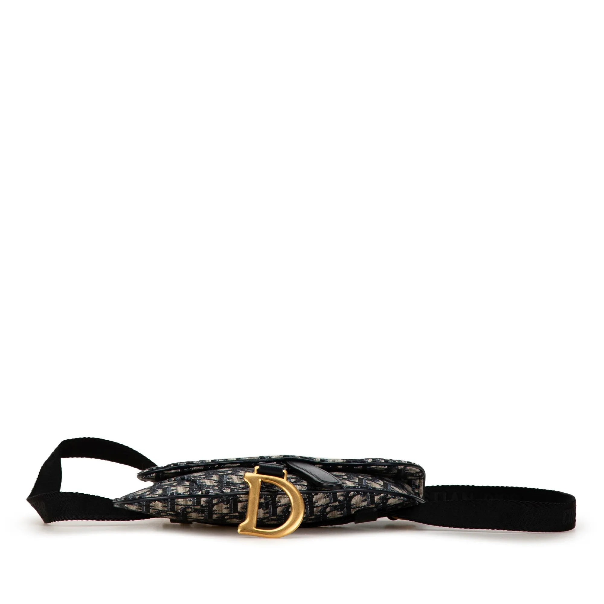 Blue Dior Oblique Canvas Saddle Belt Bag